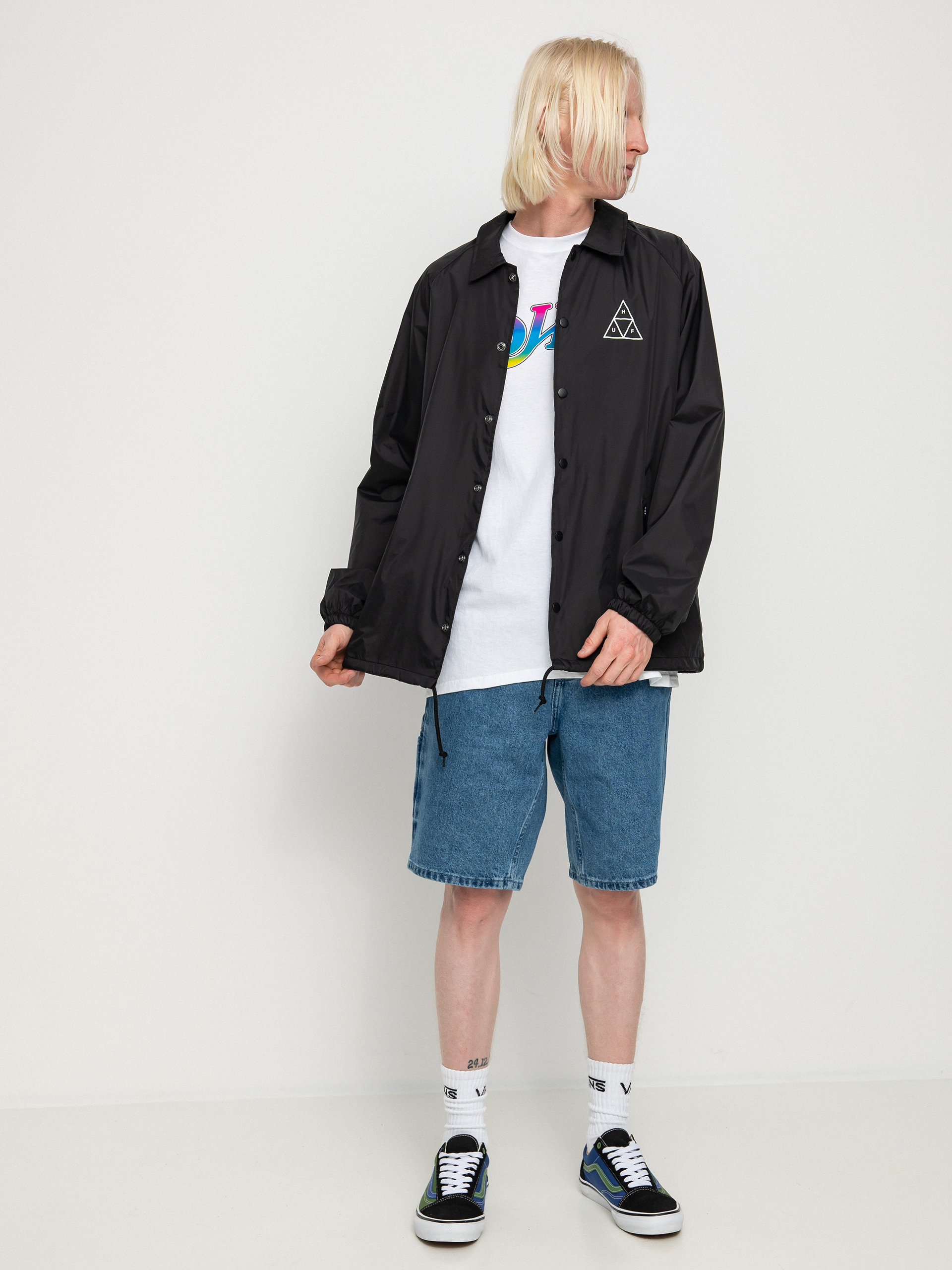 HUF Essentials Triple Triangle Coaches Jacket (black)