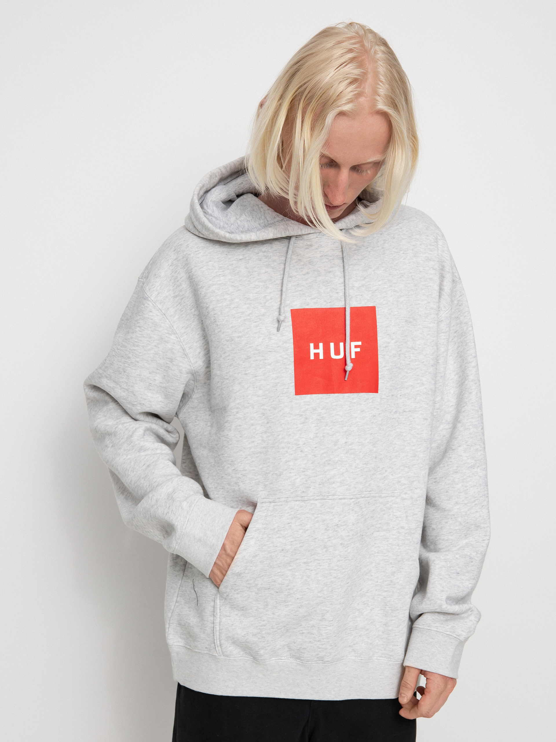 HUF Essentials Box Logo HD Hoodie (athletic heather)