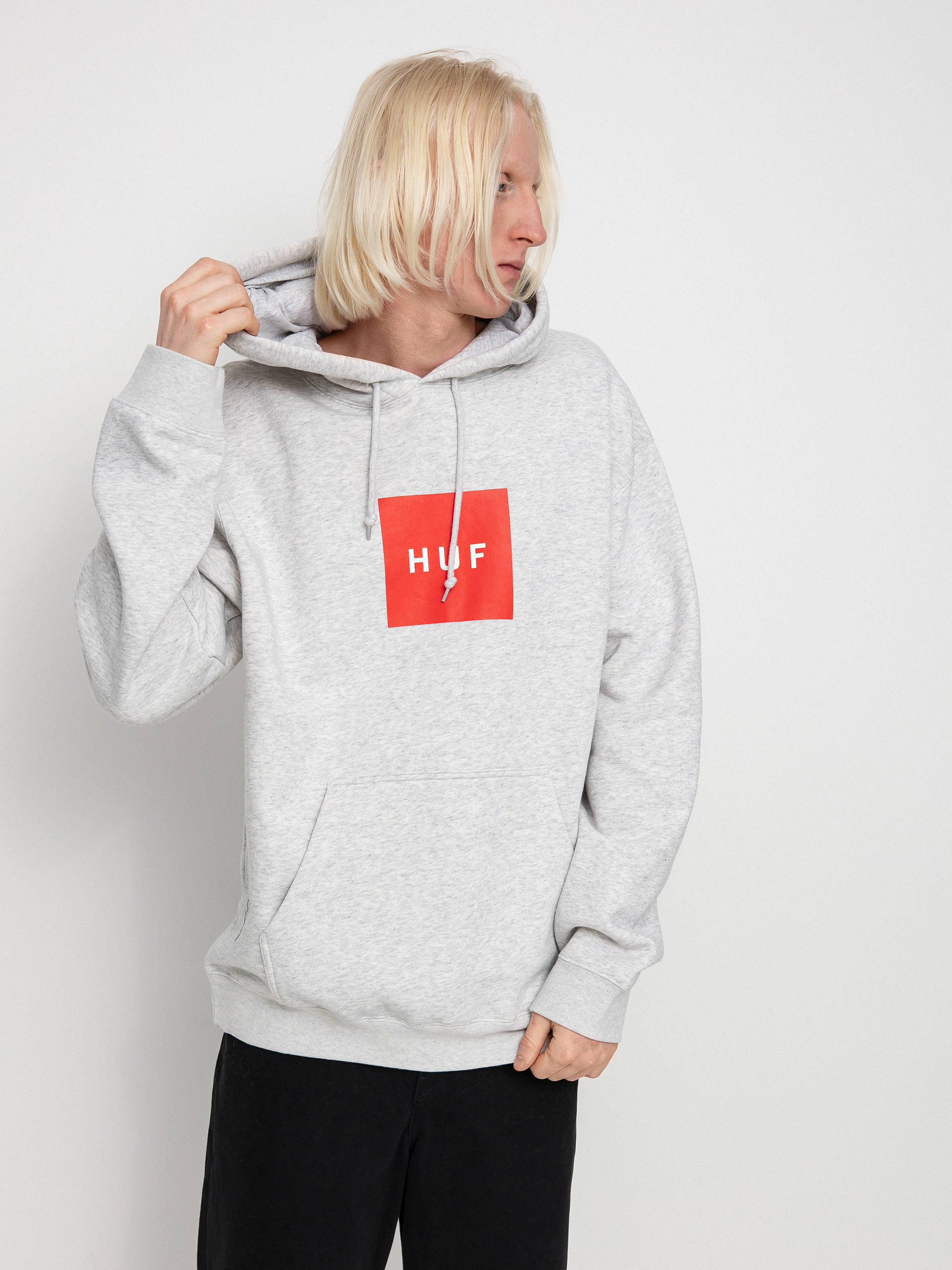 HUF Essentials Box Logo HD Hoodie (athletic heather)