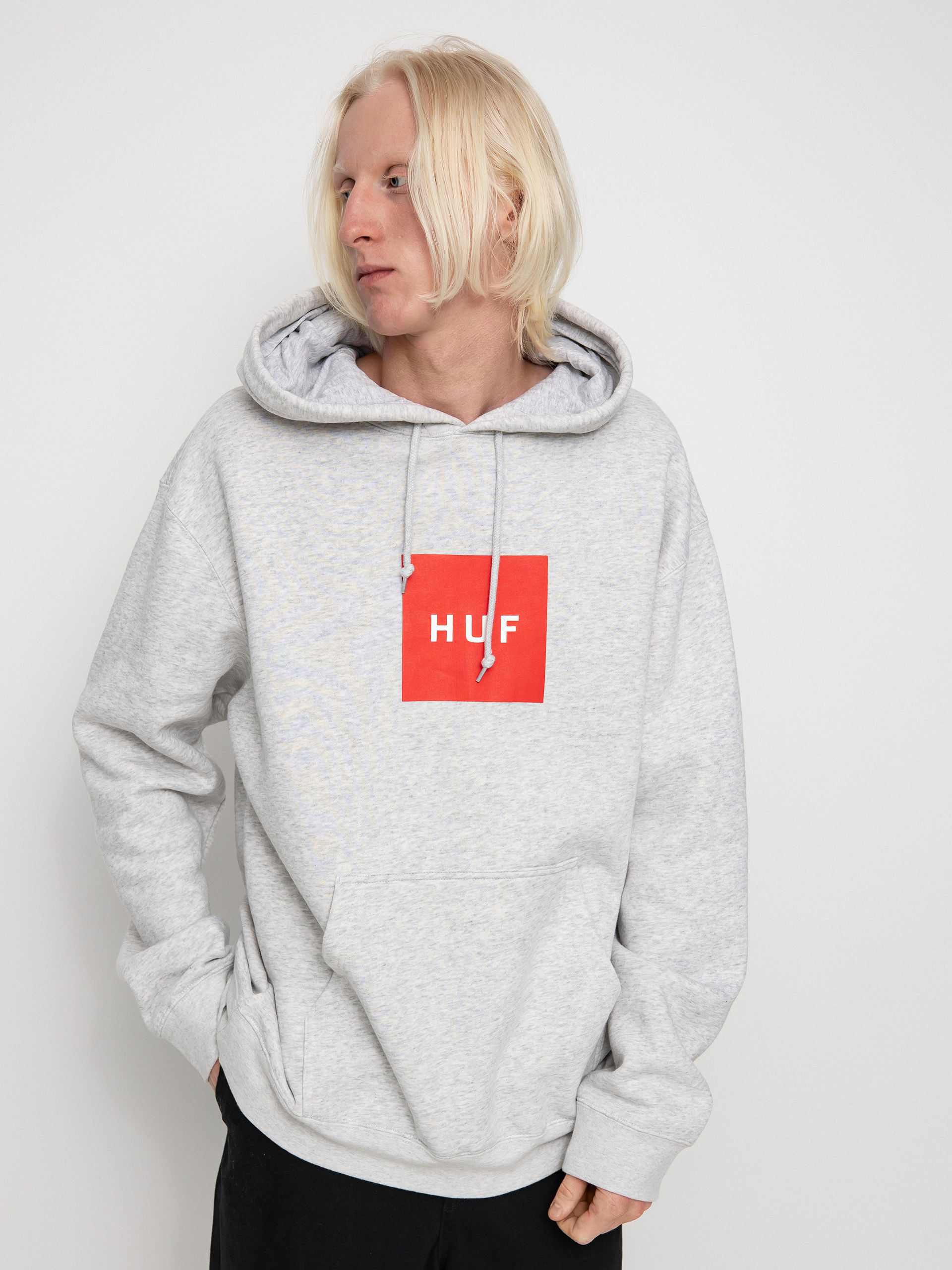 HUF Essentials Box Logo HD Hoodie (athletic heather)