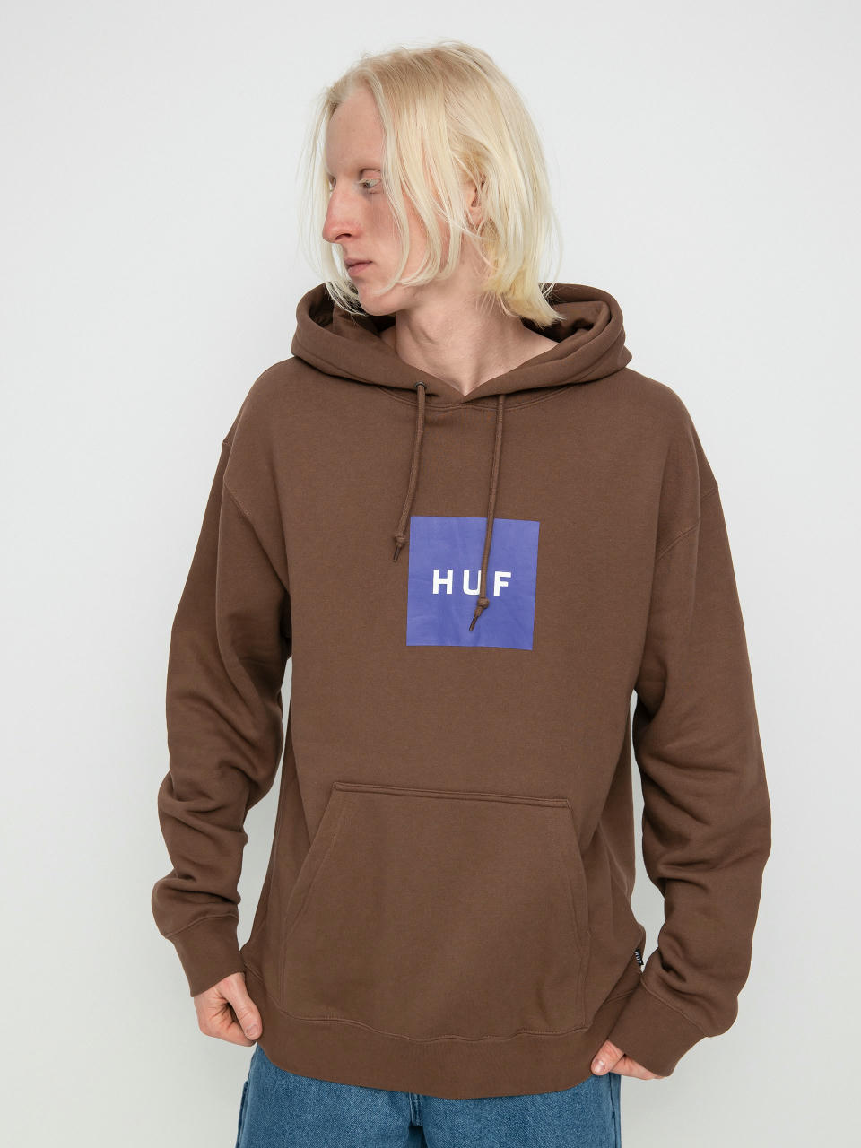 HUF Essentials Box Logo HD Hoodie (brown)