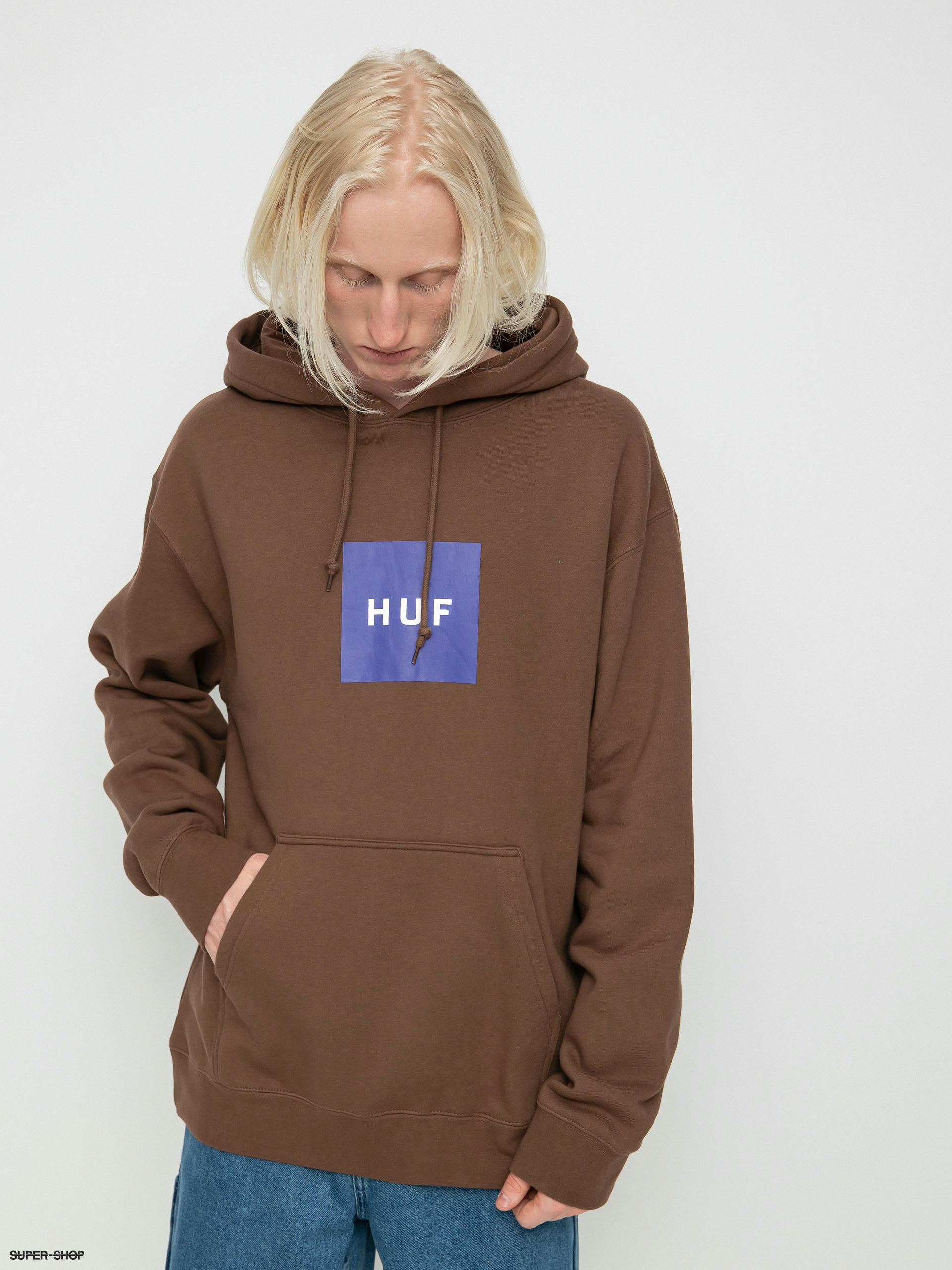 HUF Essentials Box Logo HD Hoodie (brown)