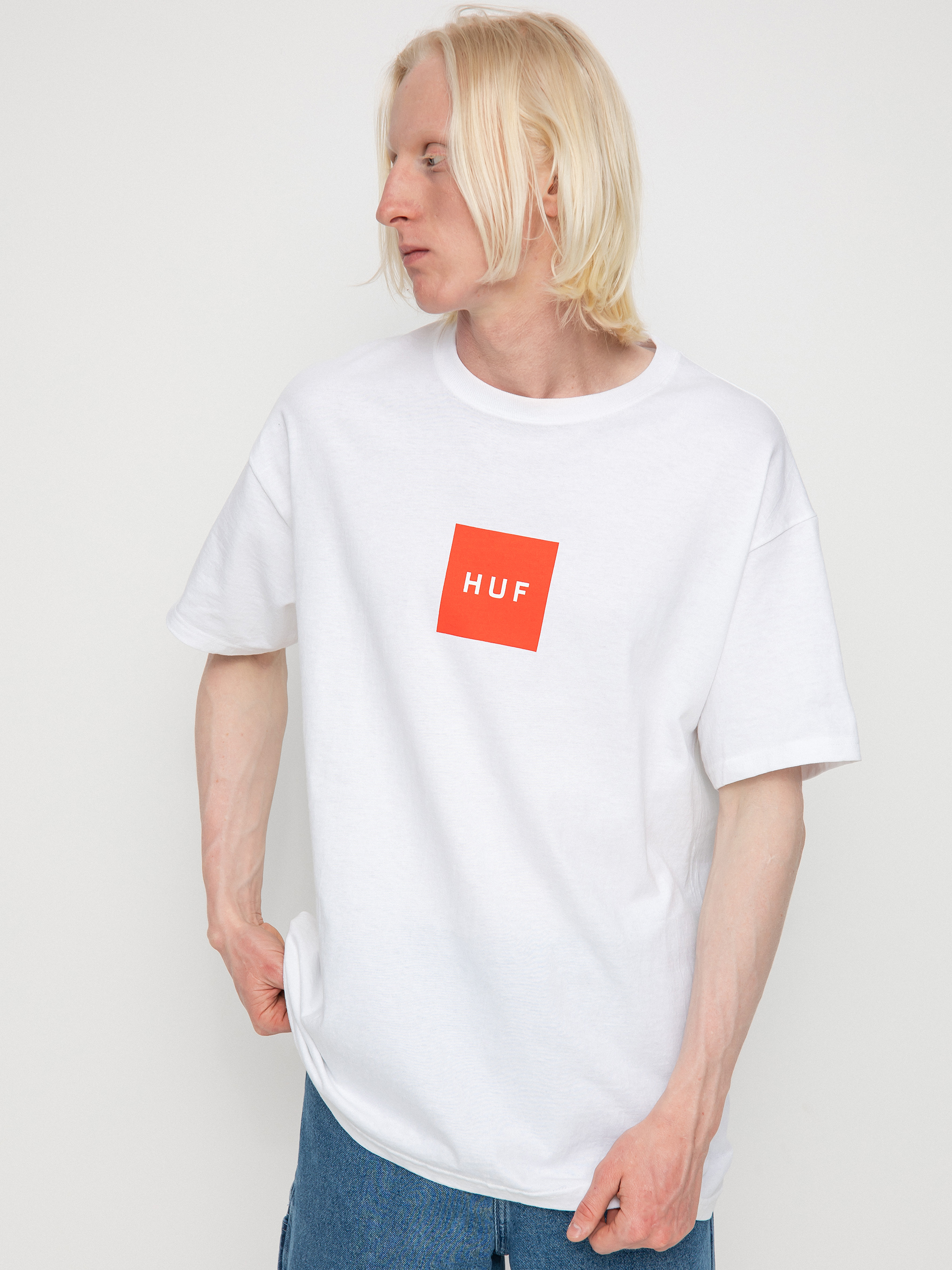 HUF Essentials Box Logo T shirt white white