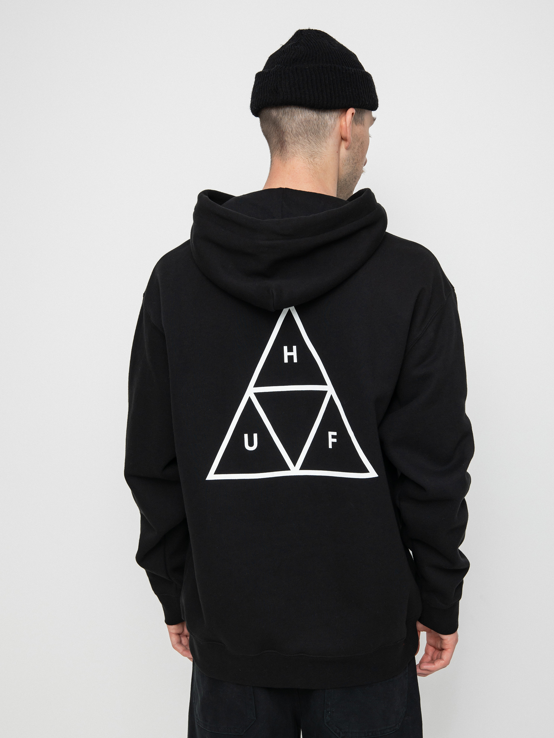 HUF Essentials Triple Triangle HD Hoodie (black)