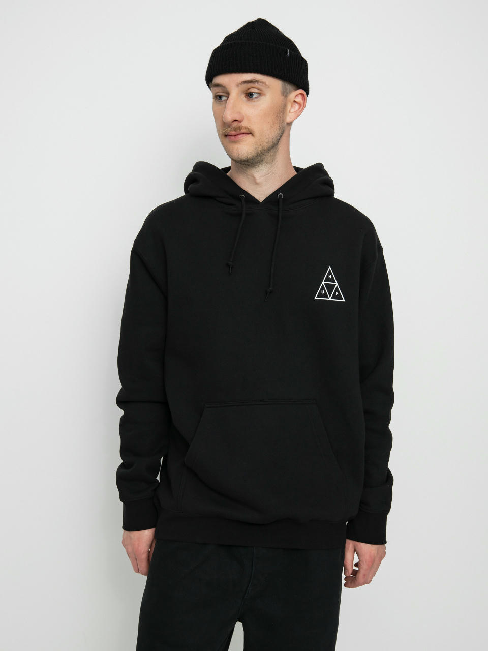 HUF Essentials Triple Triangle HD Hoodie (black)