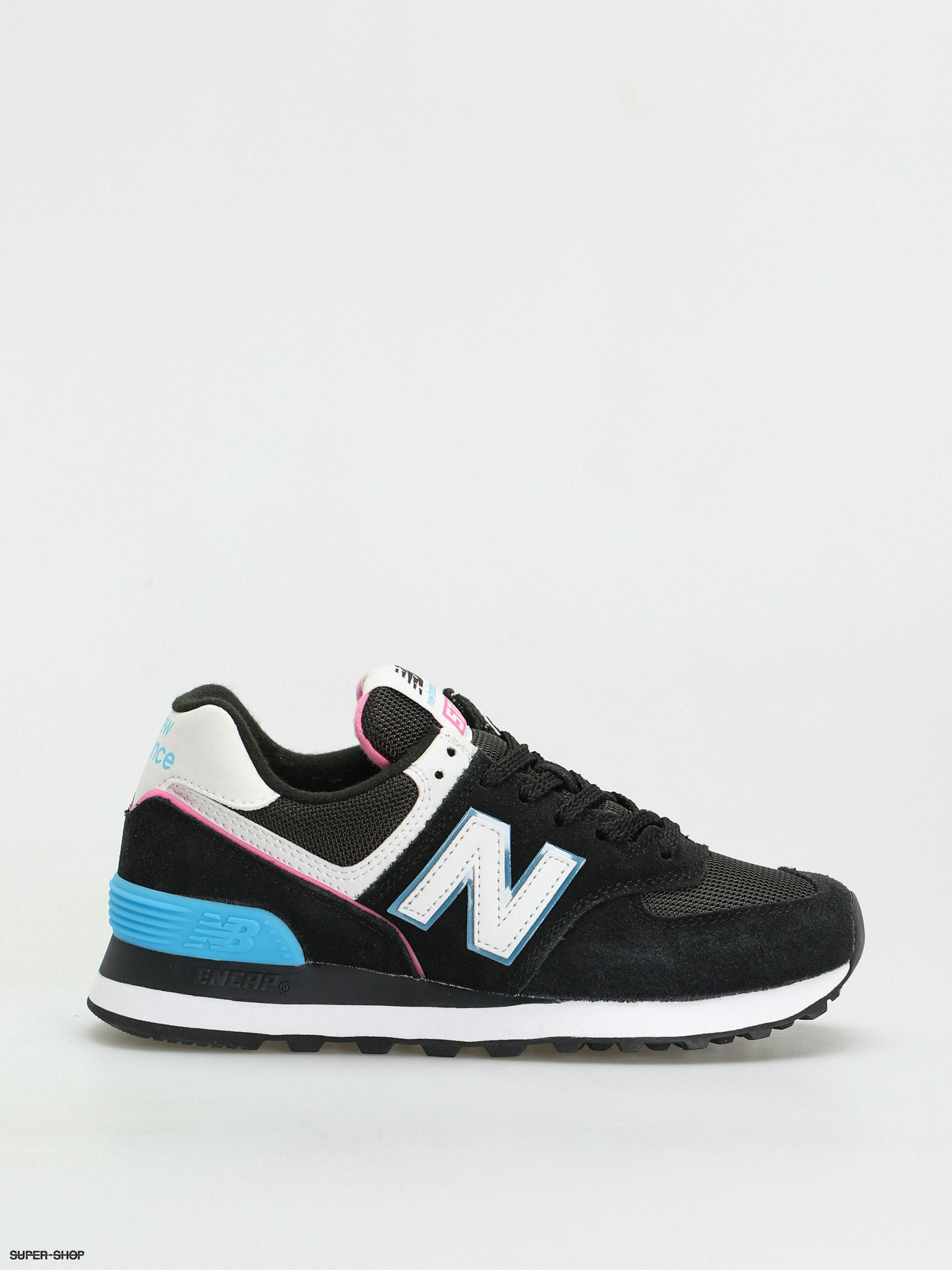 pink and black new balance 574