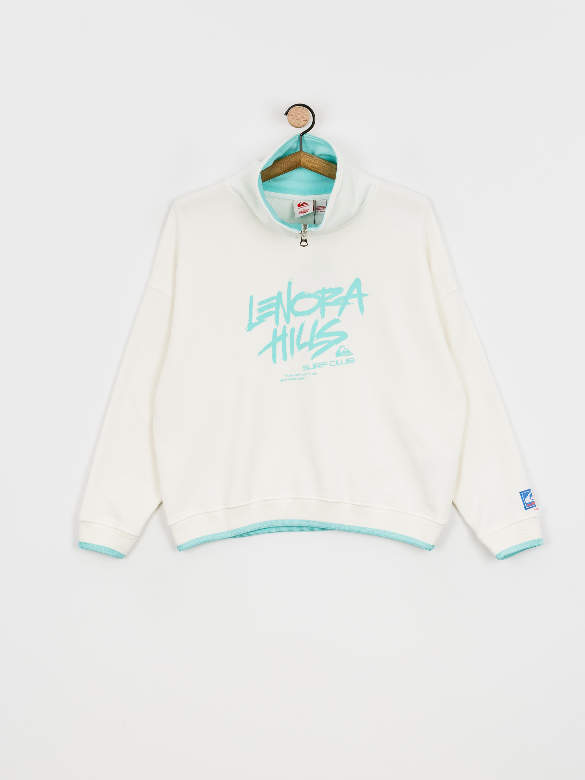 Quiksilver X Stranger Things Lenora Half Zip Sweatshirt Wmn (snow white)