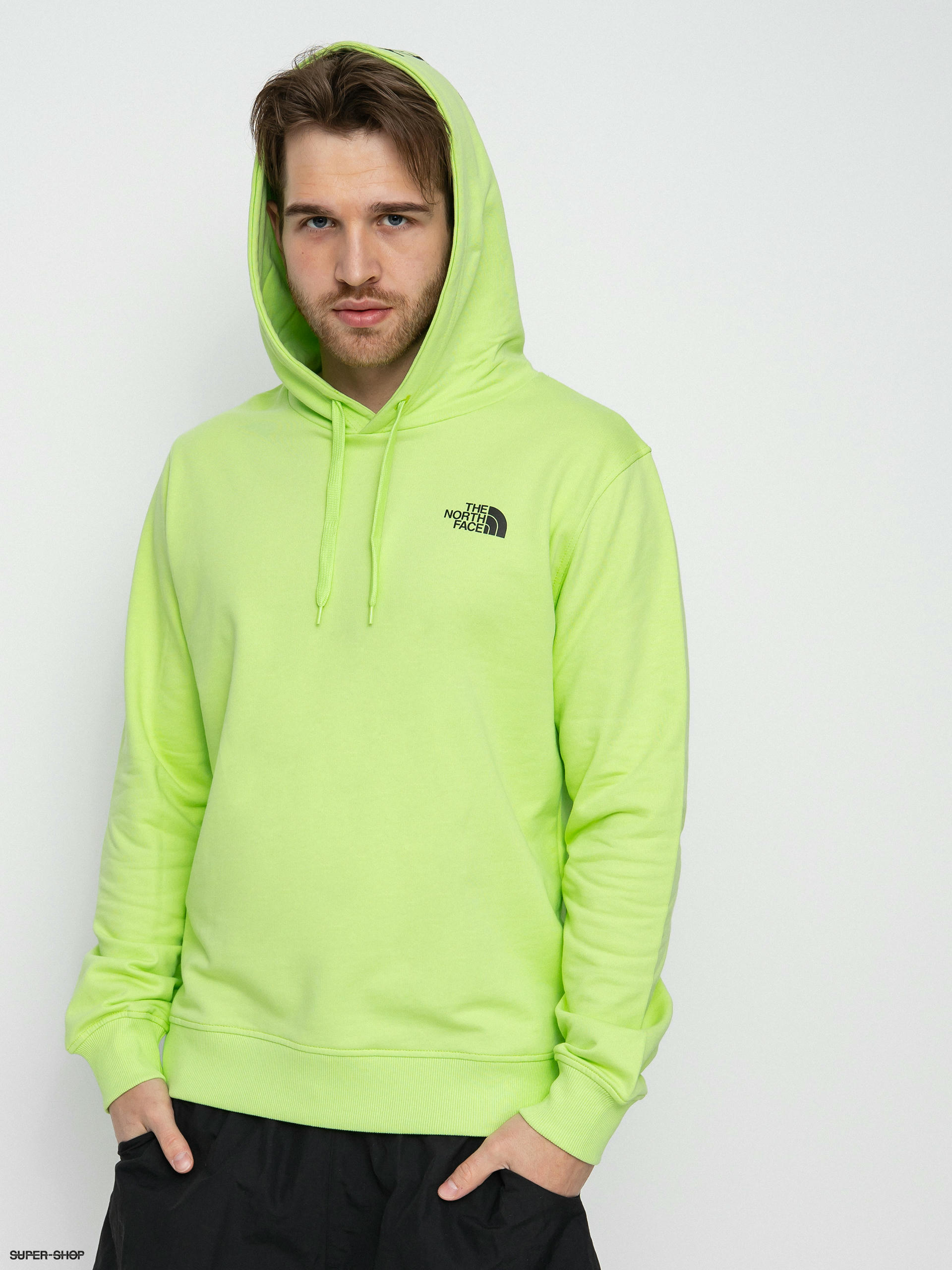 Lime green north store face hoodie