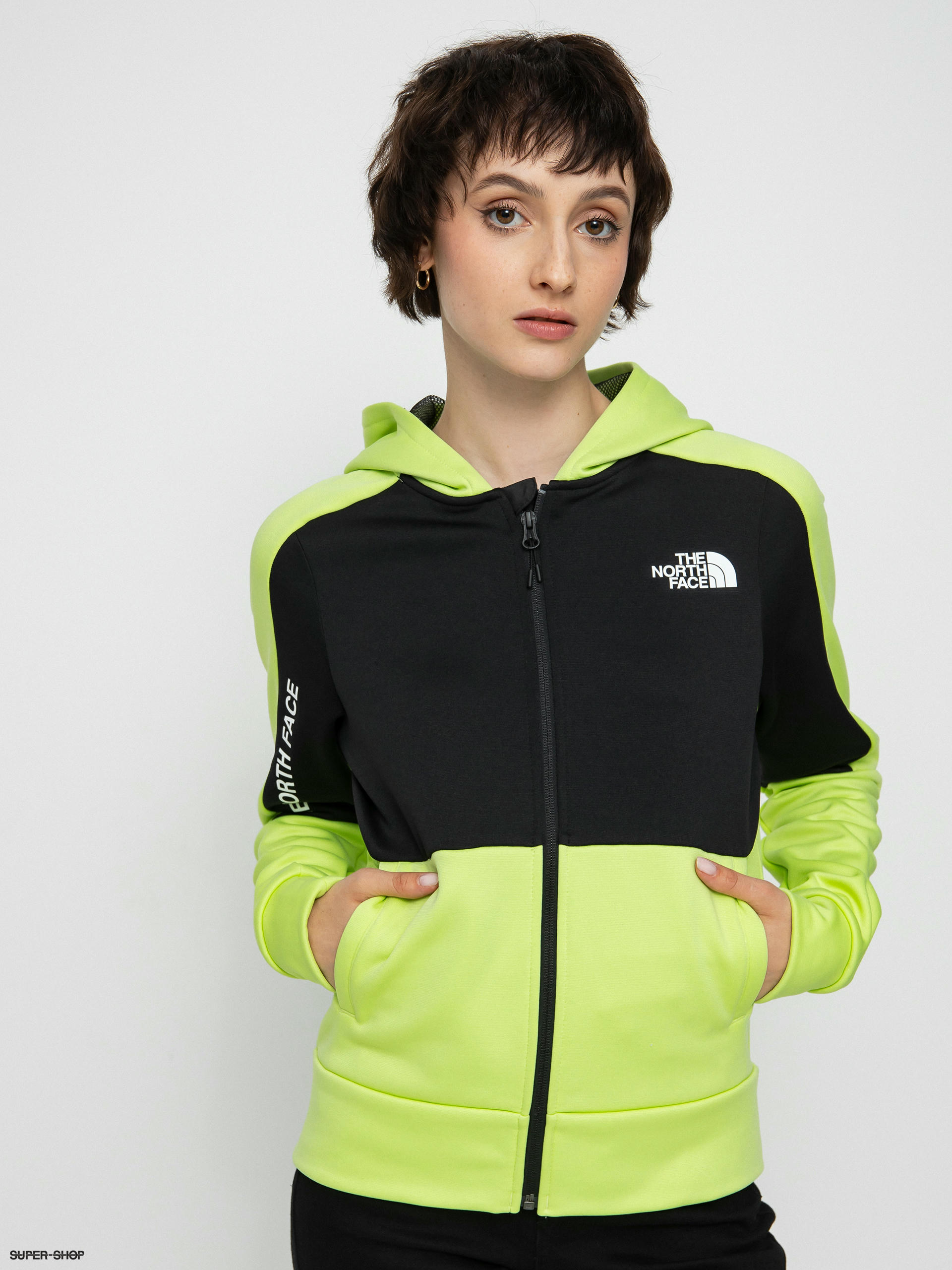 north face green and black hoodie