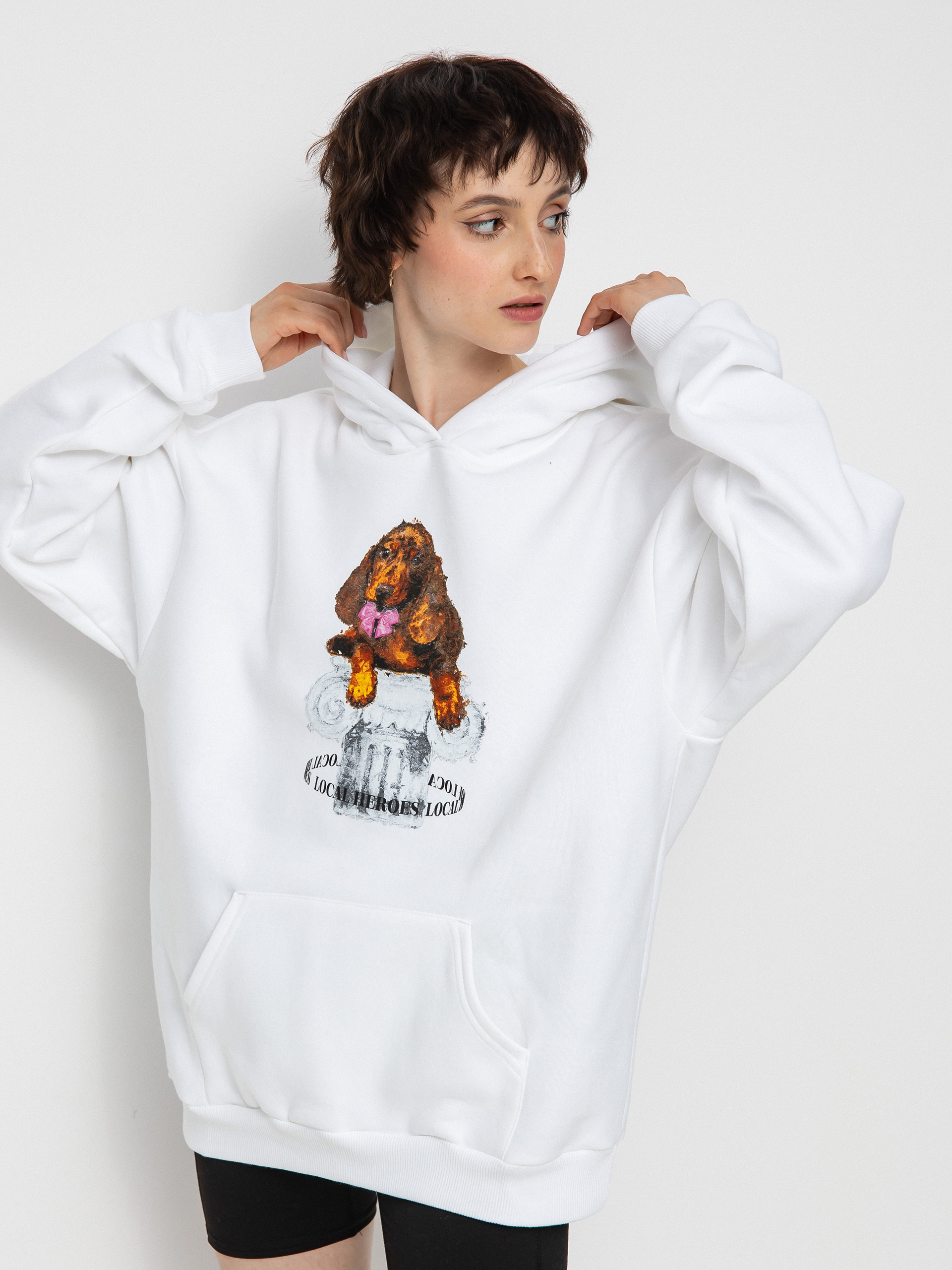 Local Heroes Puppy HD Hoodie Wmn (white)