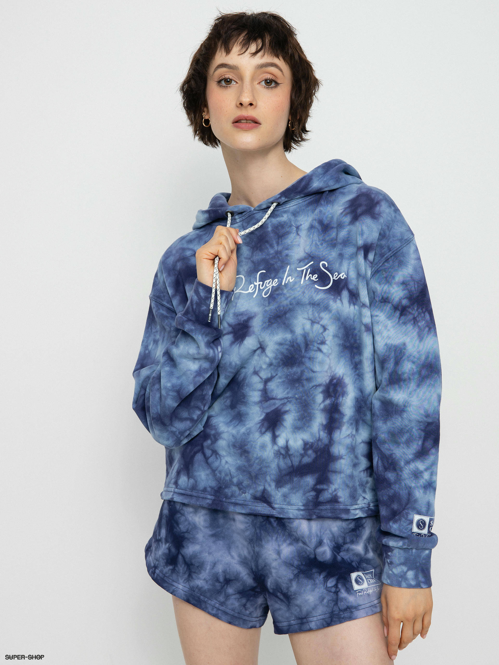 Salty Crew Sand Set Crop Hoodie Wmn (navy tie dye)