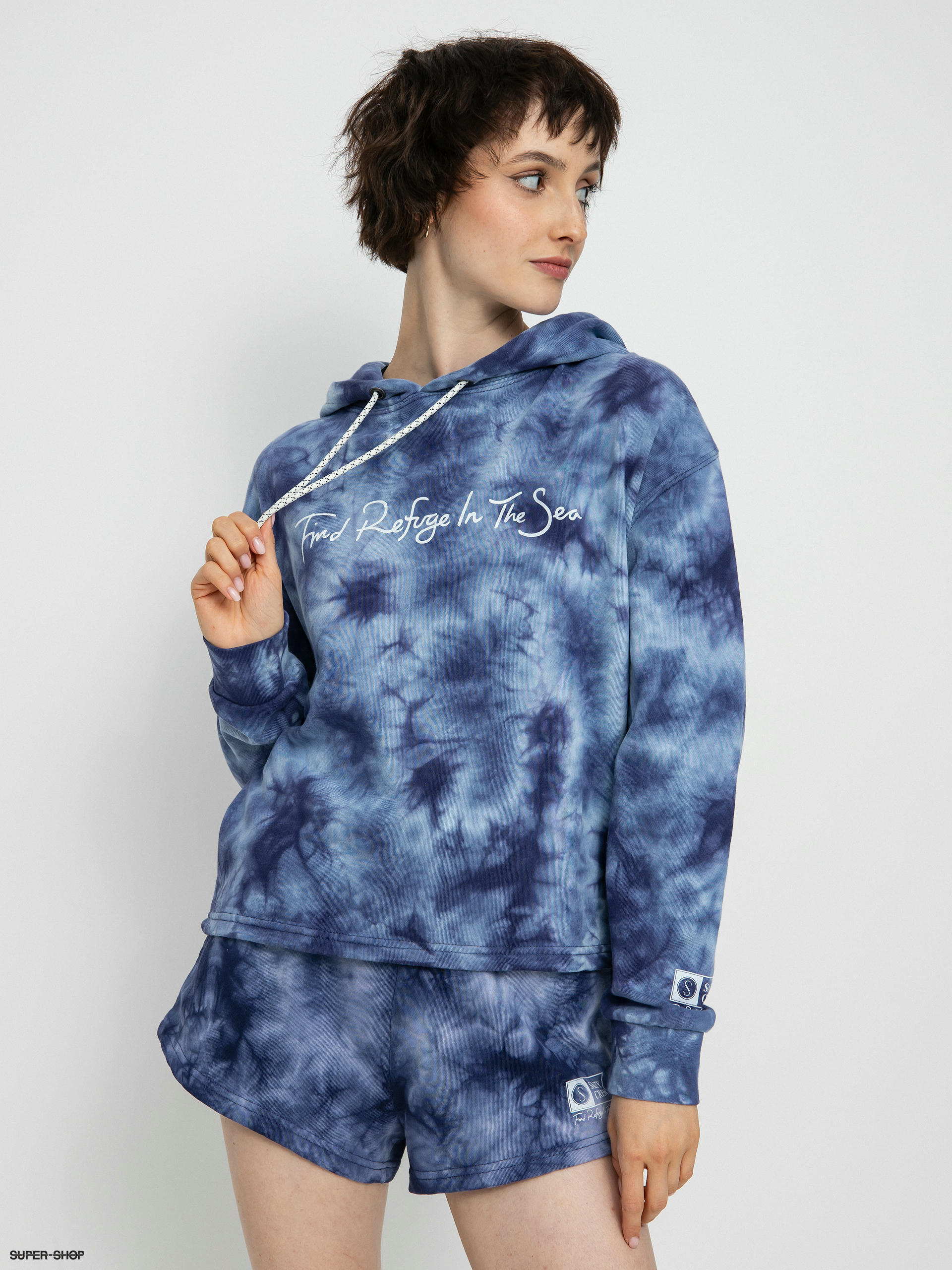 Salty Crew Sand Set Crop Hoodie Wmn (navy tie dye)