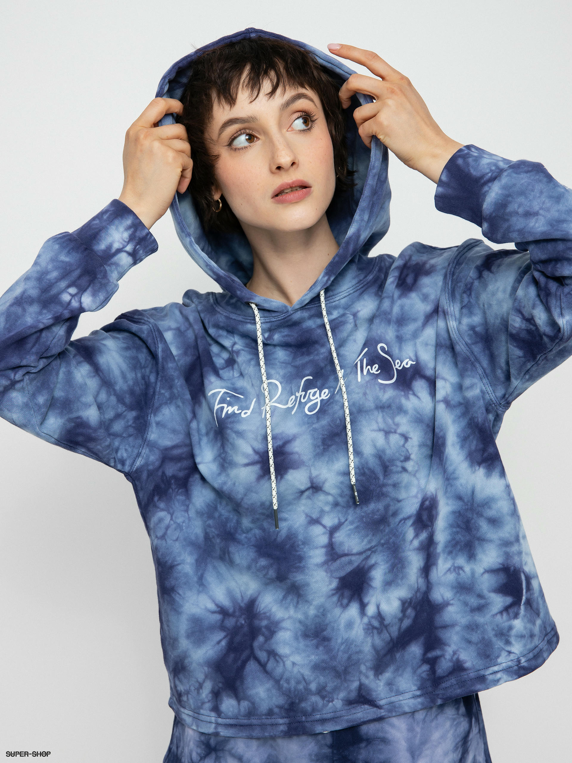 Salty Crew Sand Set Crop Hoodie Wmn (navy tie dye)