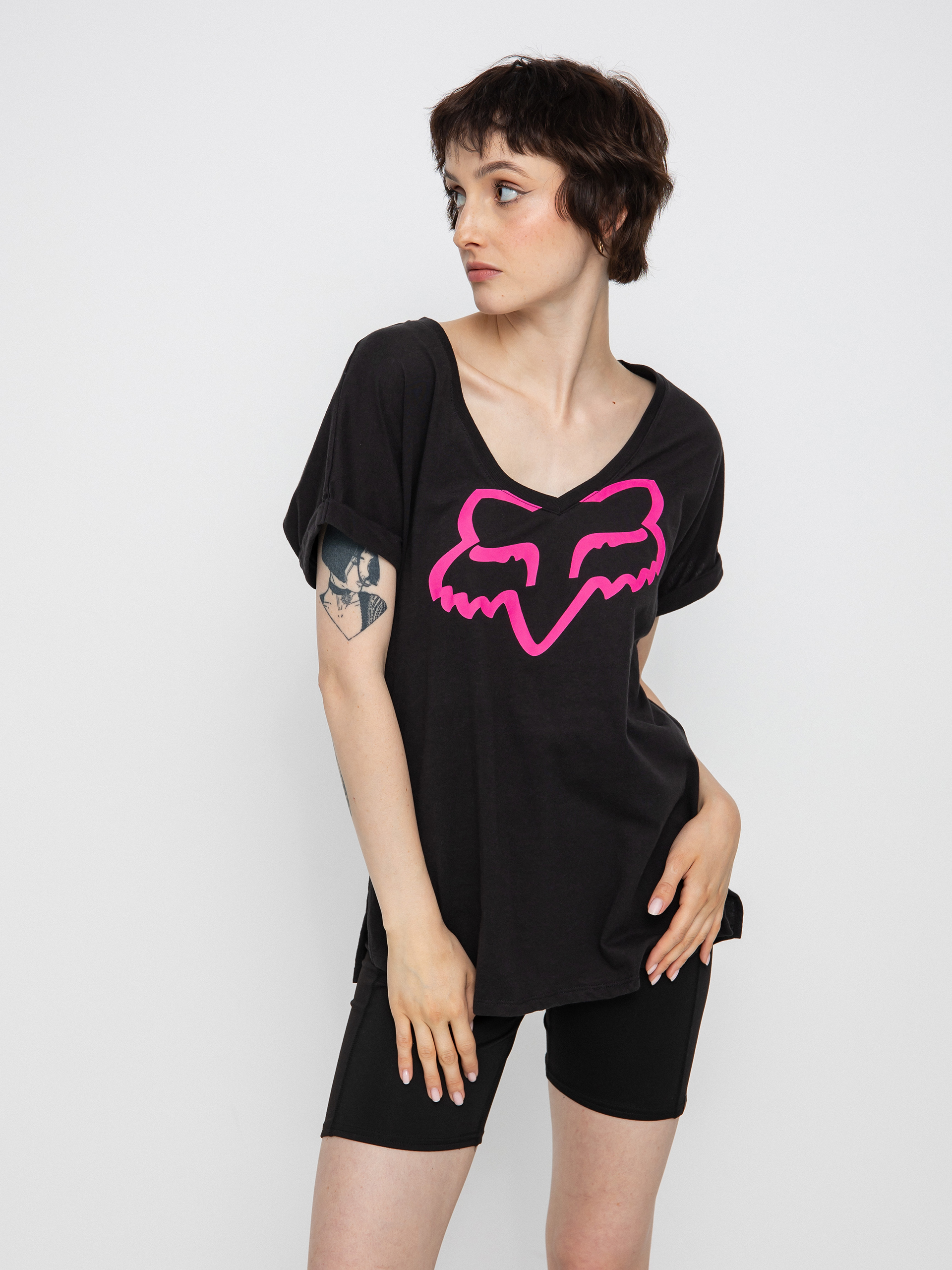 Fox Boundary T-shirt Wmn (blk/pnk)
