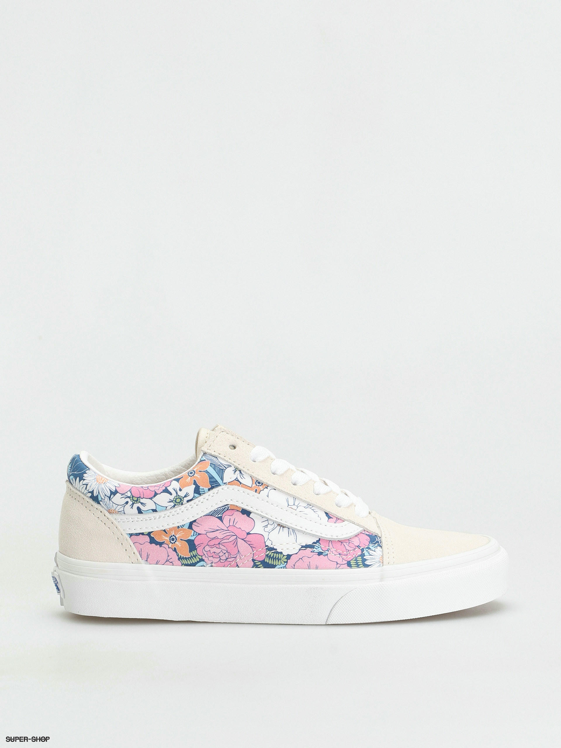 white vans with pink flowers