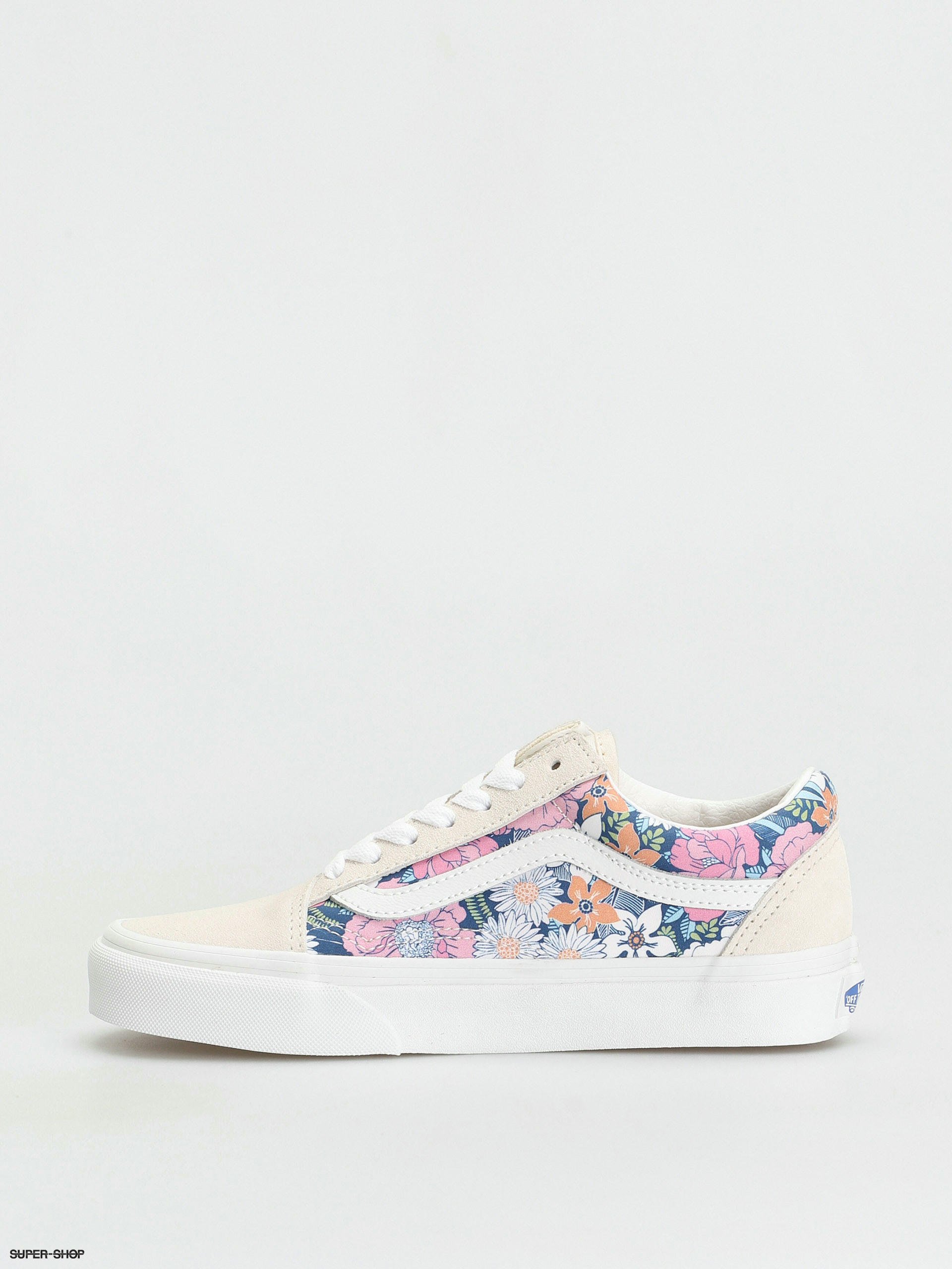 white vans with pink flowers