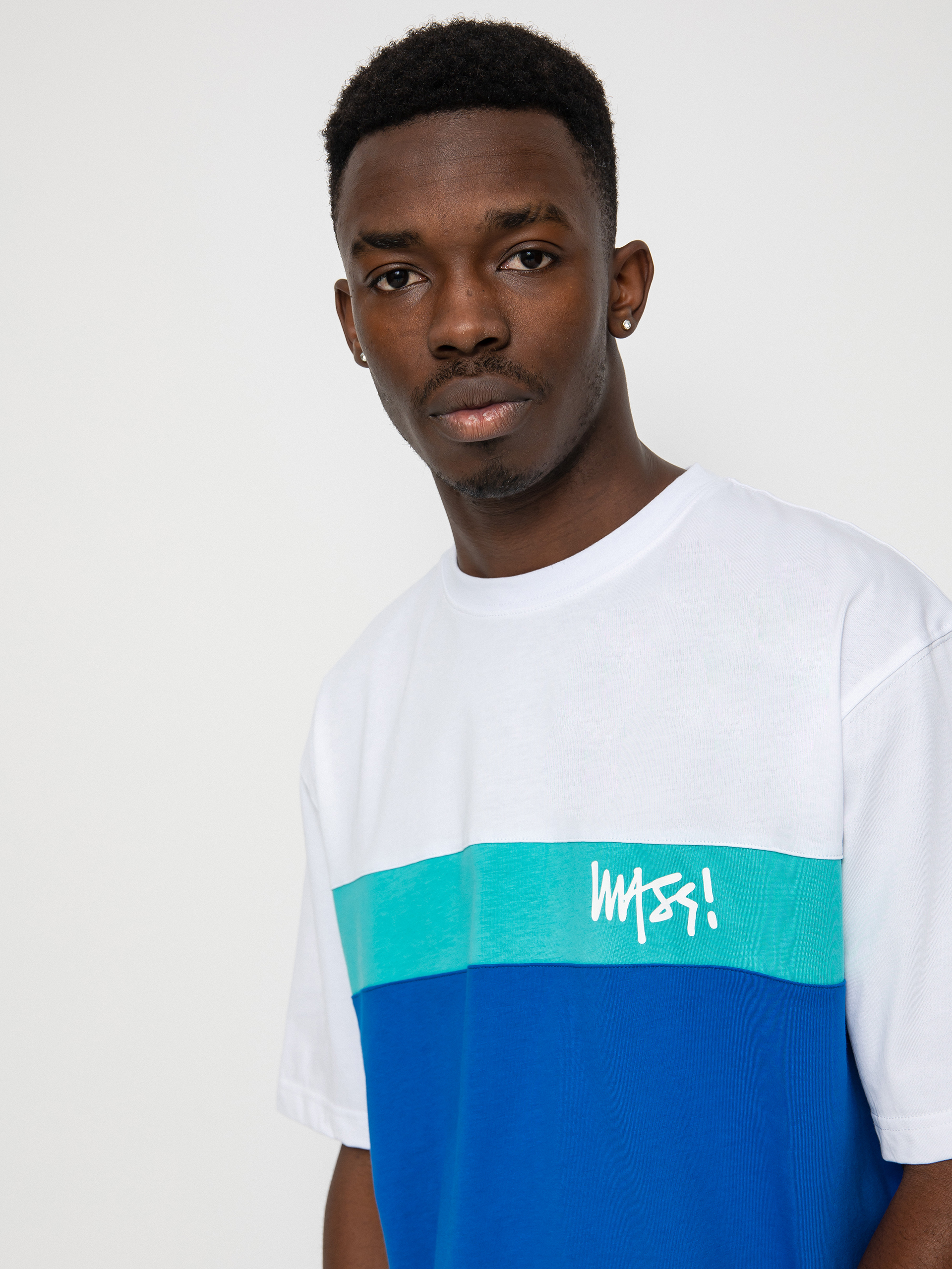 White and turquoise t shirt Clearance