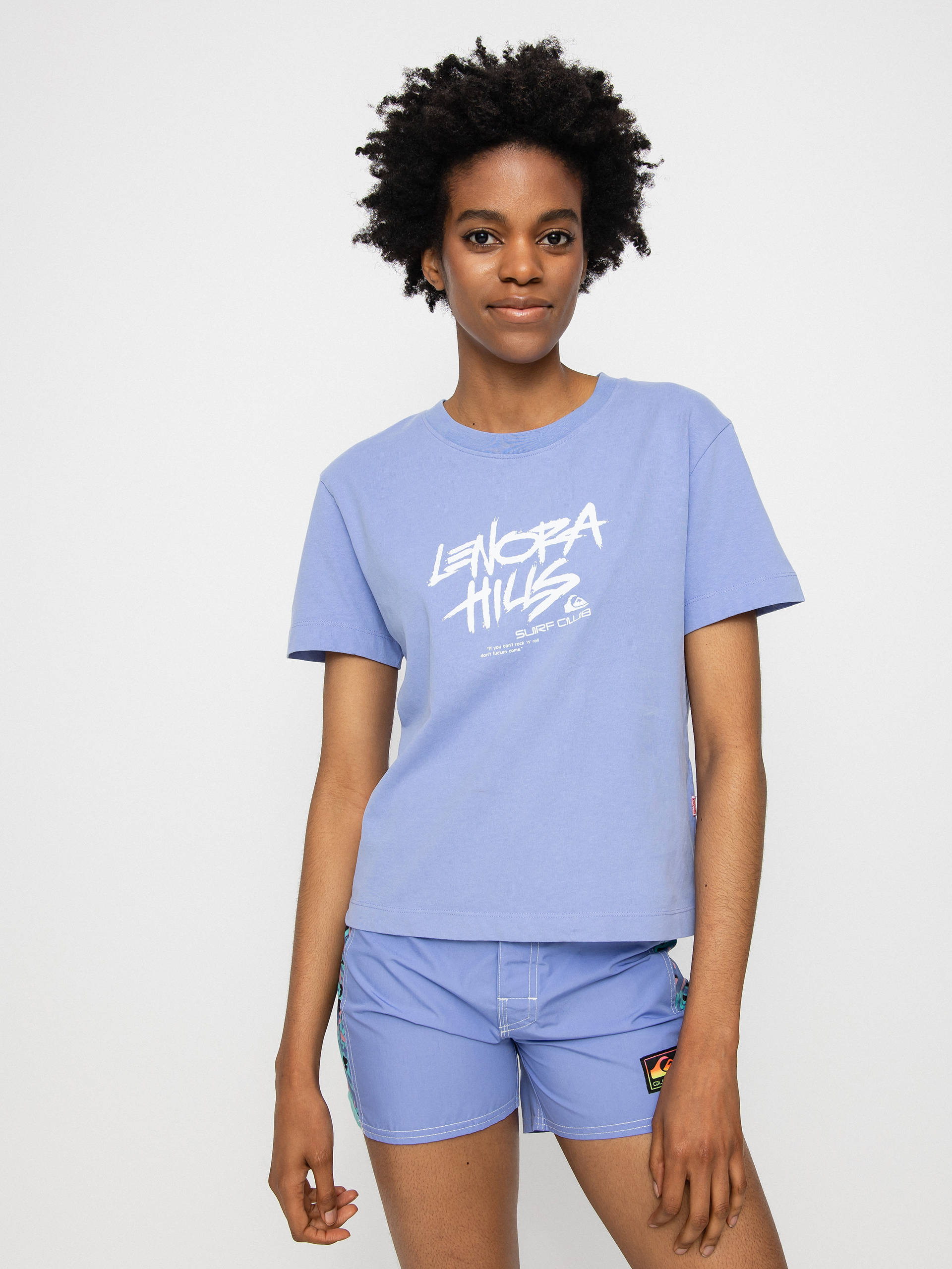 Quiksilver X Stranger Things 86 Crop T-shirt Wmn (jacaranda)