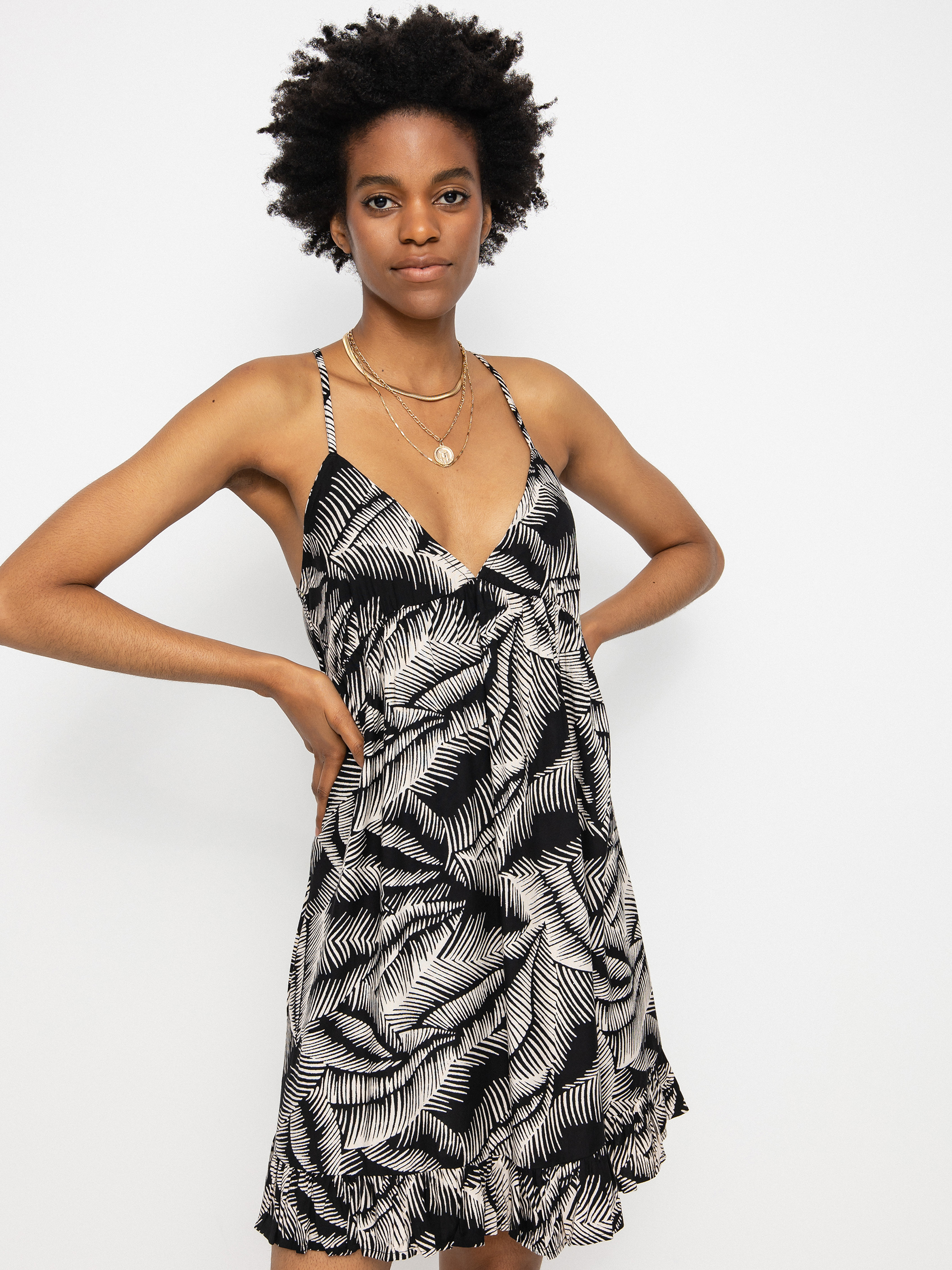 Volcom Stay Palm Kleid Wmn (black white)