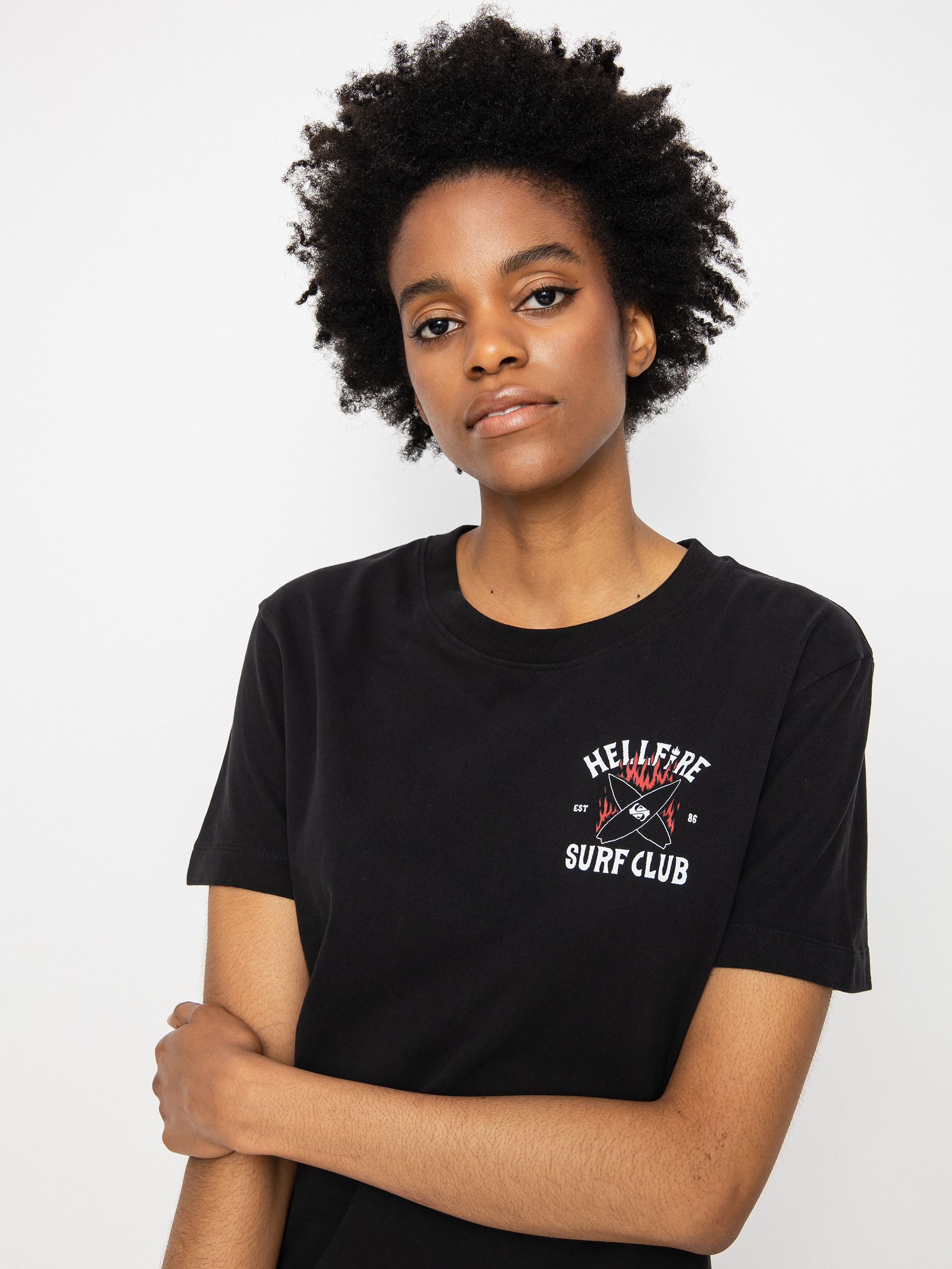 Quiksilver  X Stranger Things 86 Crop T-shirt Wmn (black)
