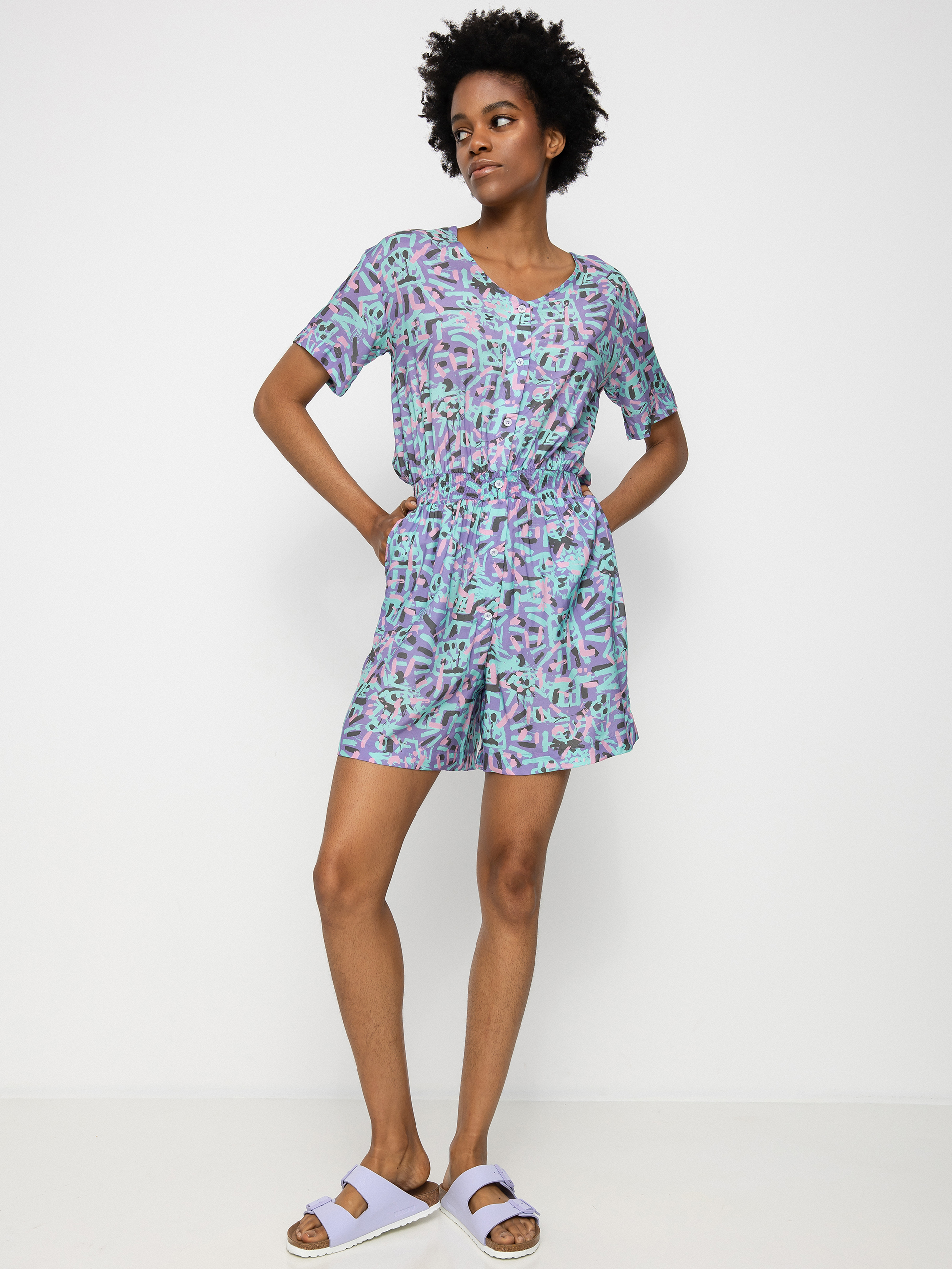 Quiksilver X Stranger Things Lenora Woven Romper Kleid Wmn (lenora warpaint marlin)