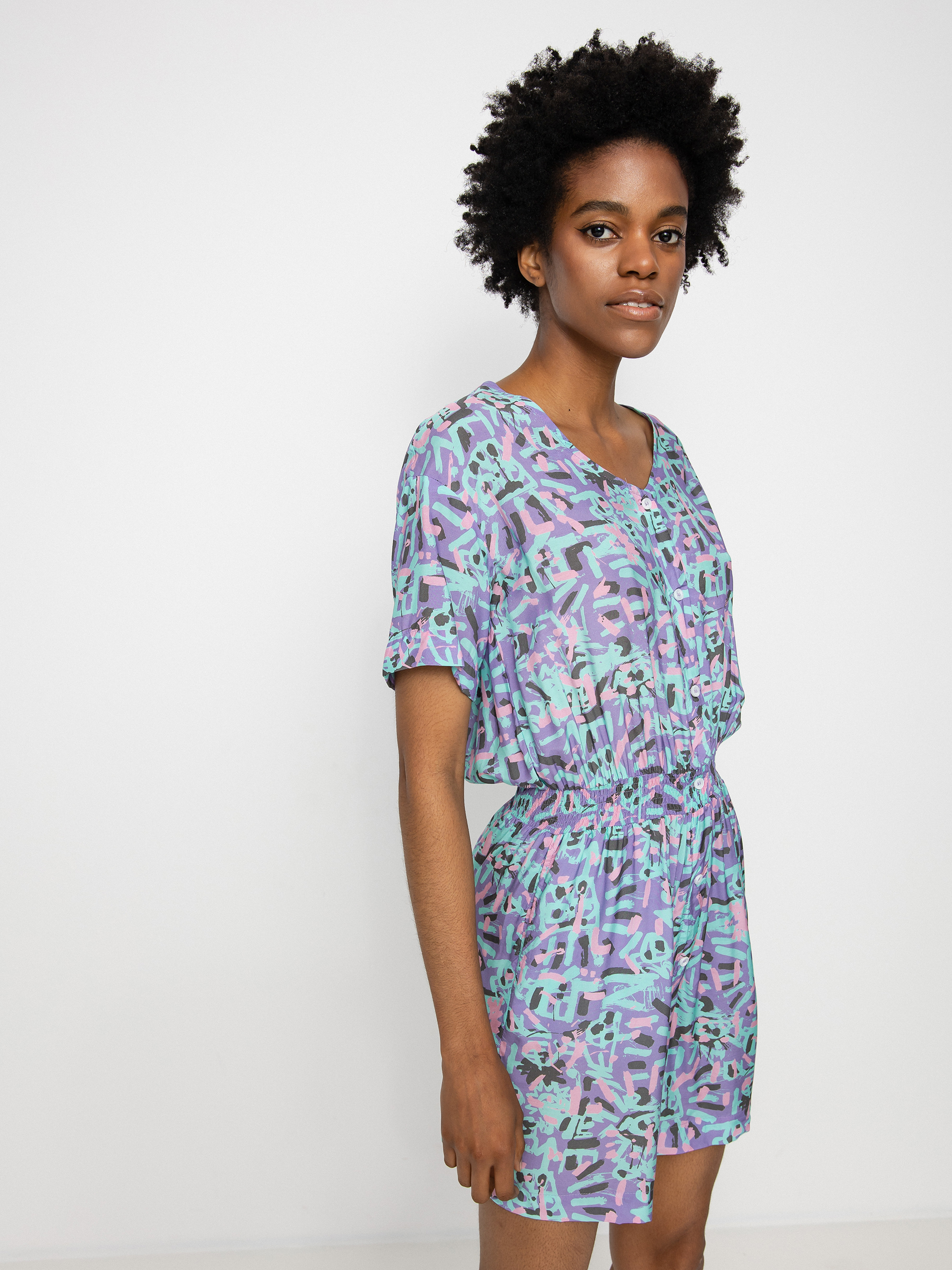 Quiksilver X Stranger Things Lenora Woven Romper Kleid Wmn (lenora warpaint marlin)