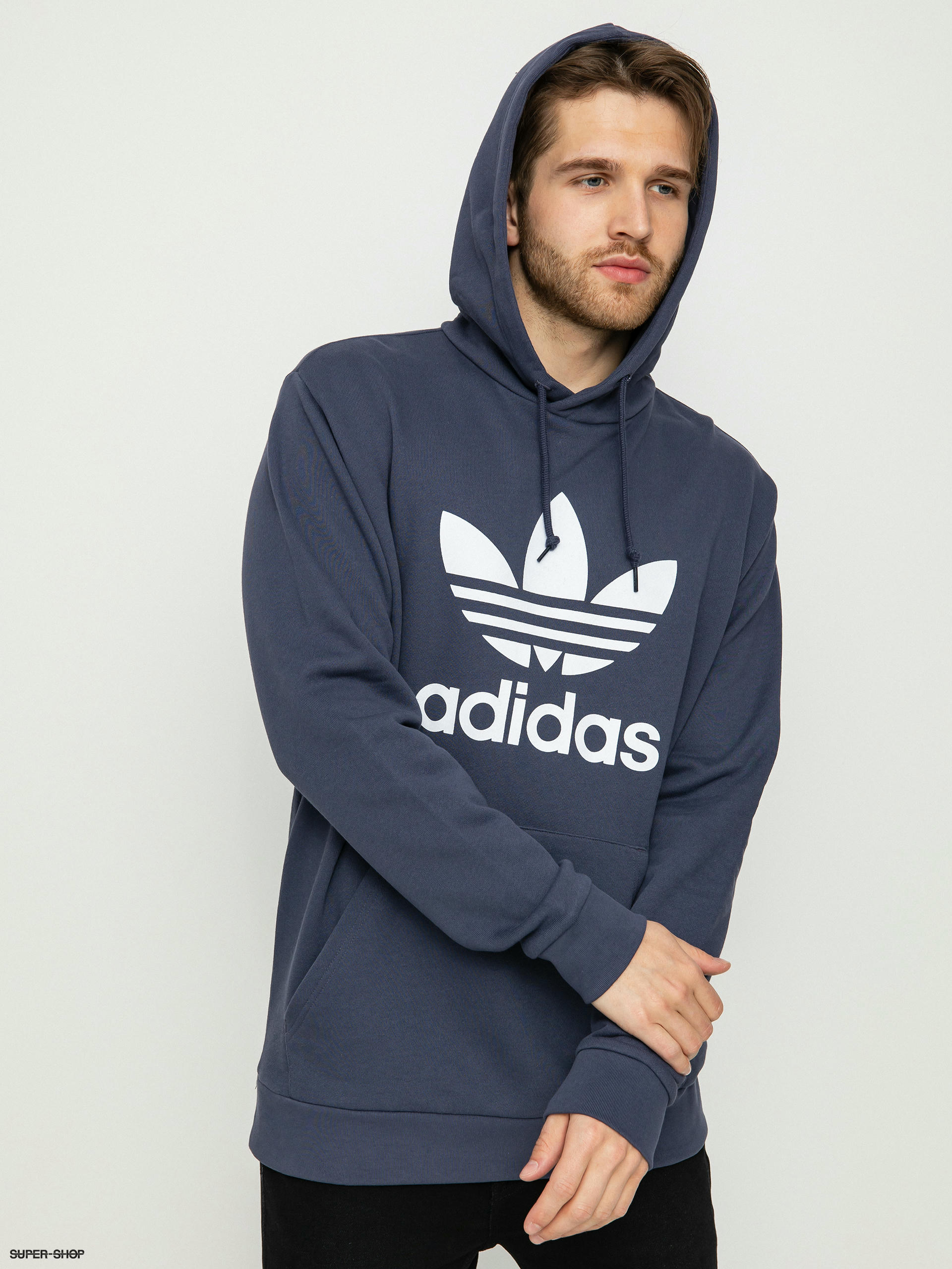 white adidas hoodie trefoil