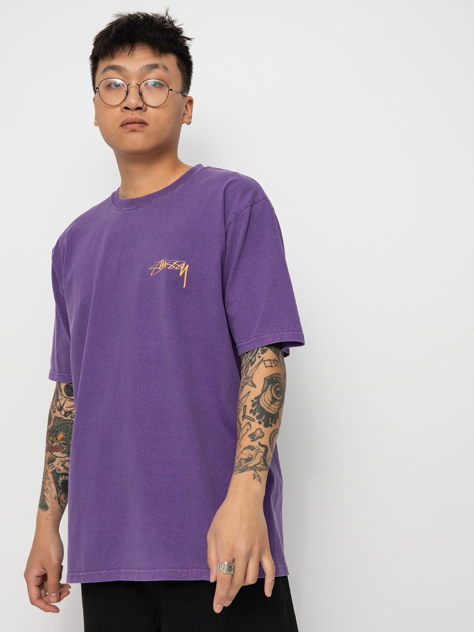 Stussy Statue Pig. Dyed T-shirt (purple)