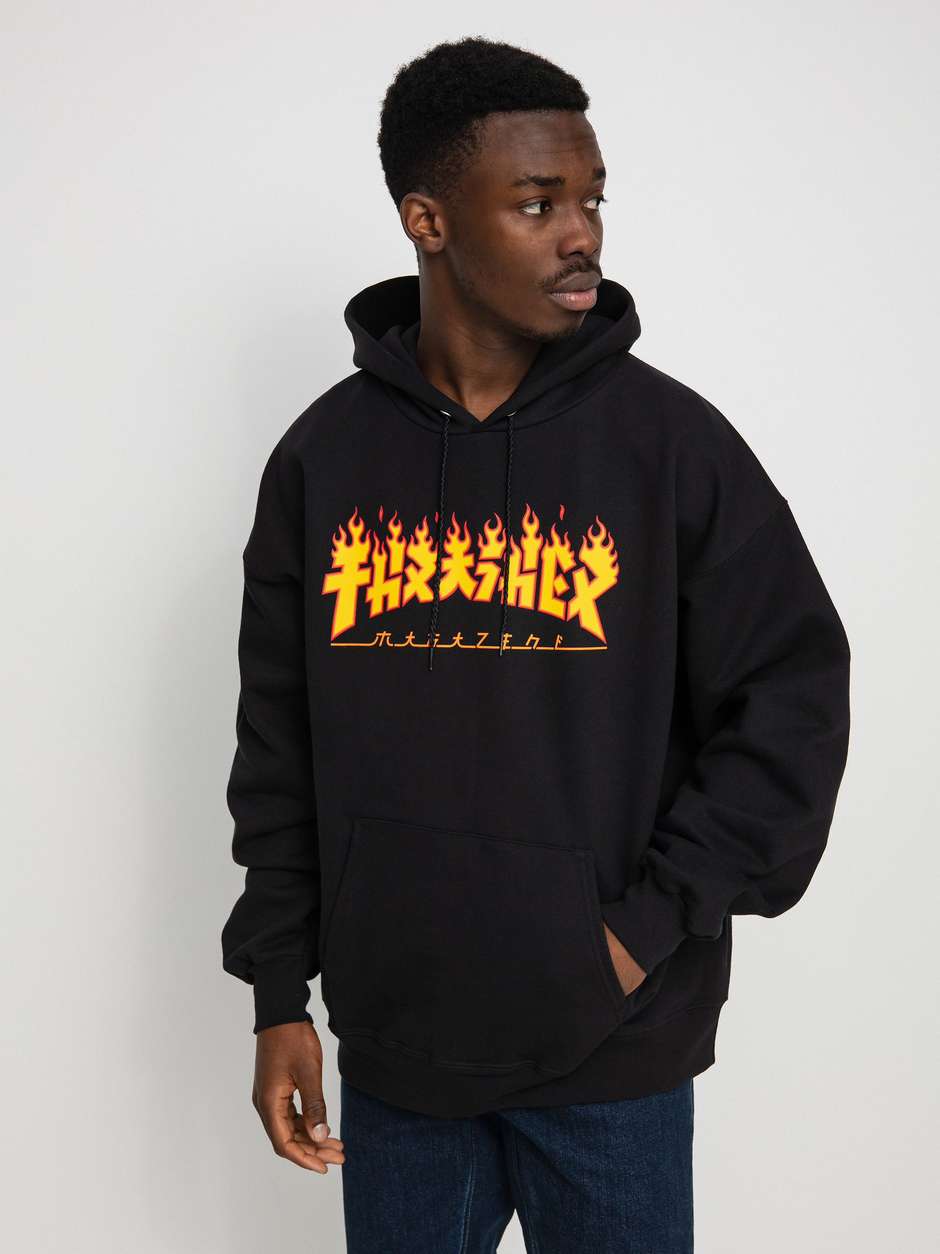 Thrasher Godzilla Flame HD Hoodie (black)
