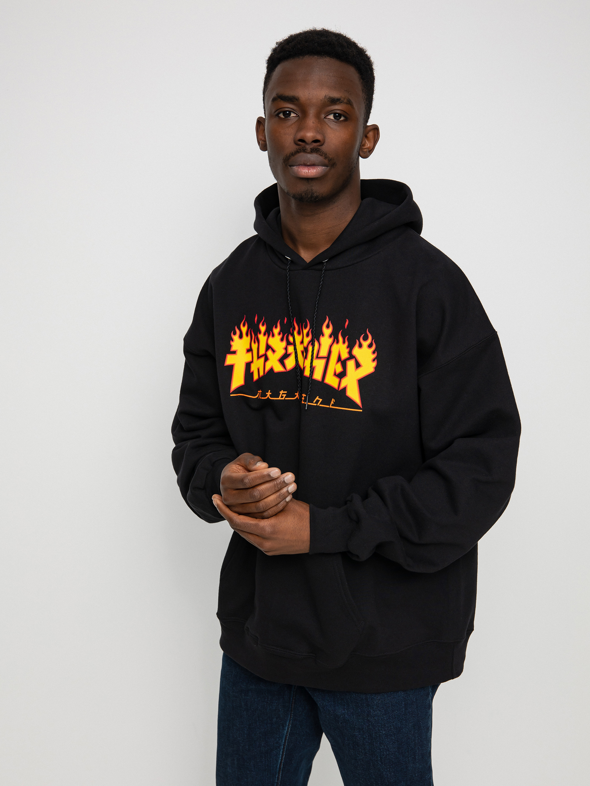 Thrasher Godzilla Flame HD Hoodie (black)