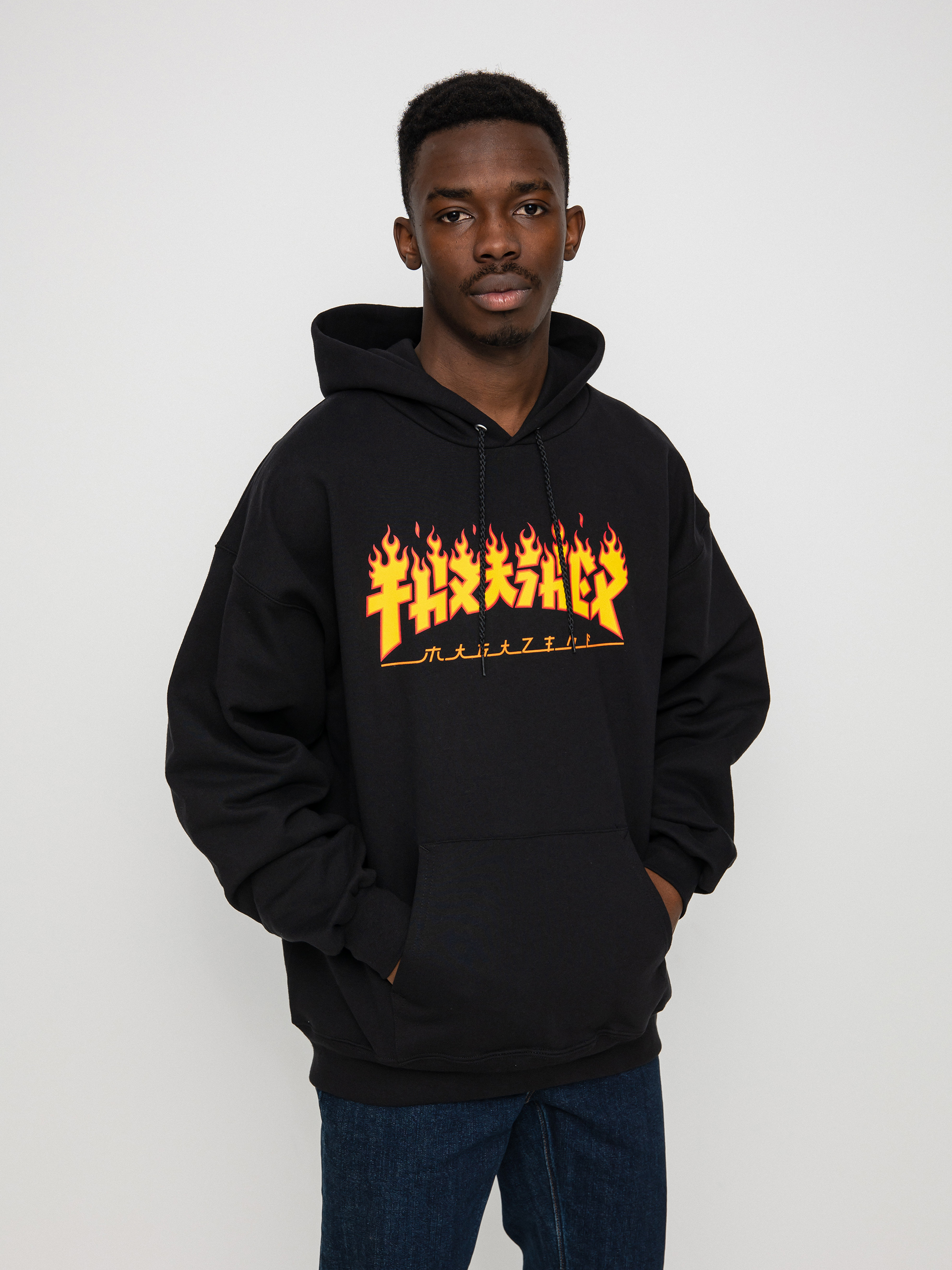 Thrasher Godzilla Flame HD Hoodie black (black)