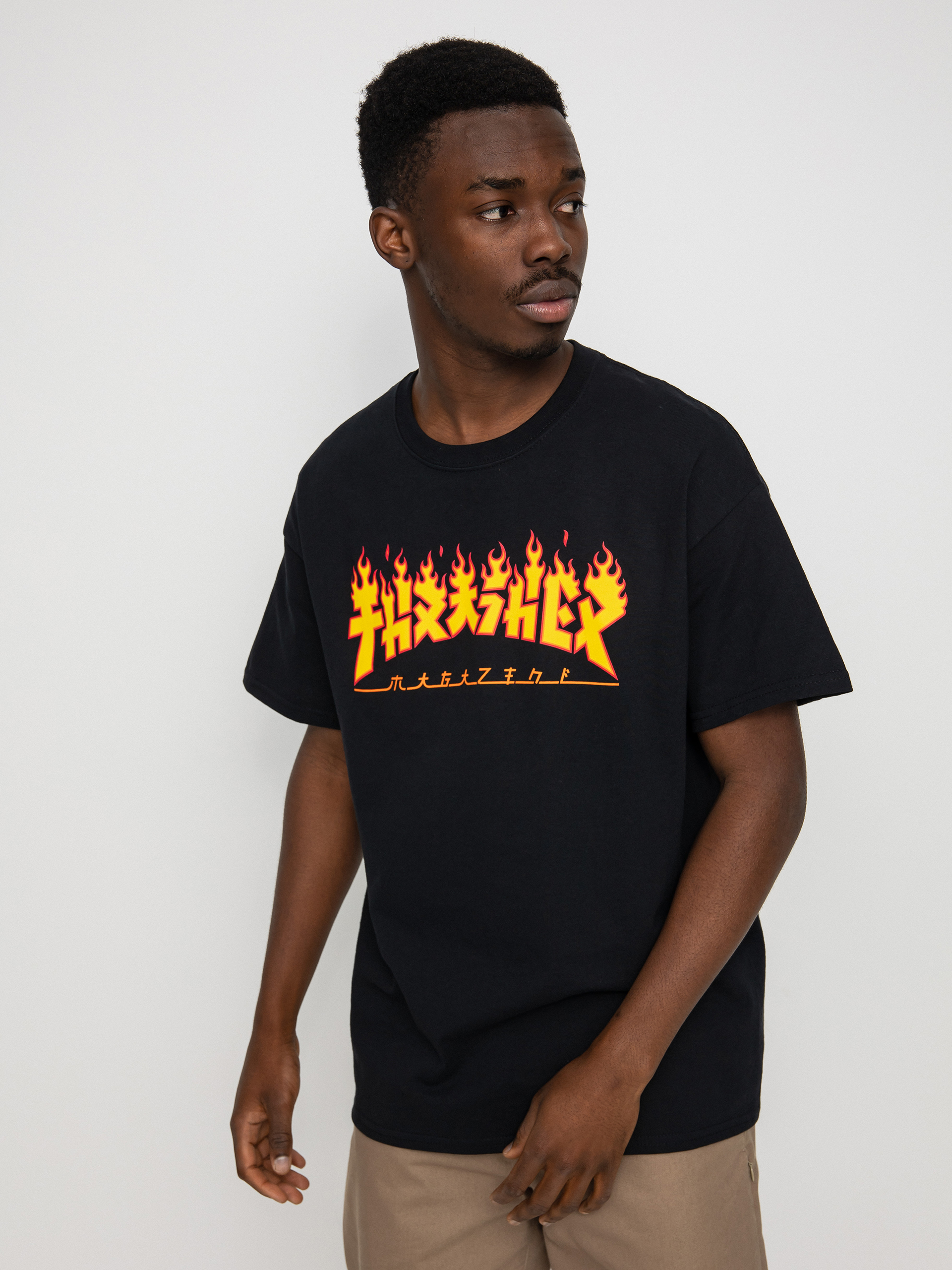 Thrasher Godzilla Flame T-shirt (black)