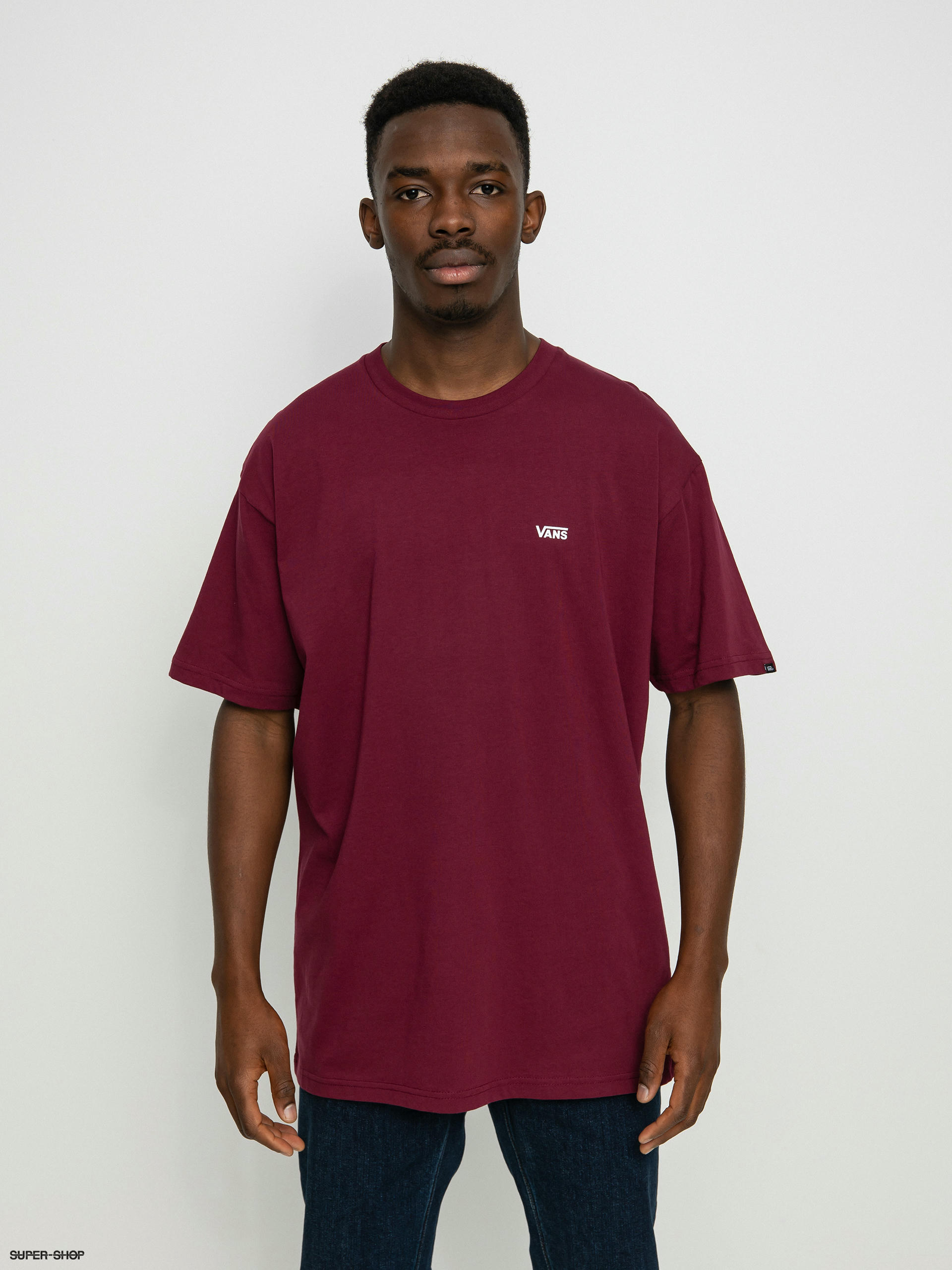 Vans burgundy long shop sleeve t shirt