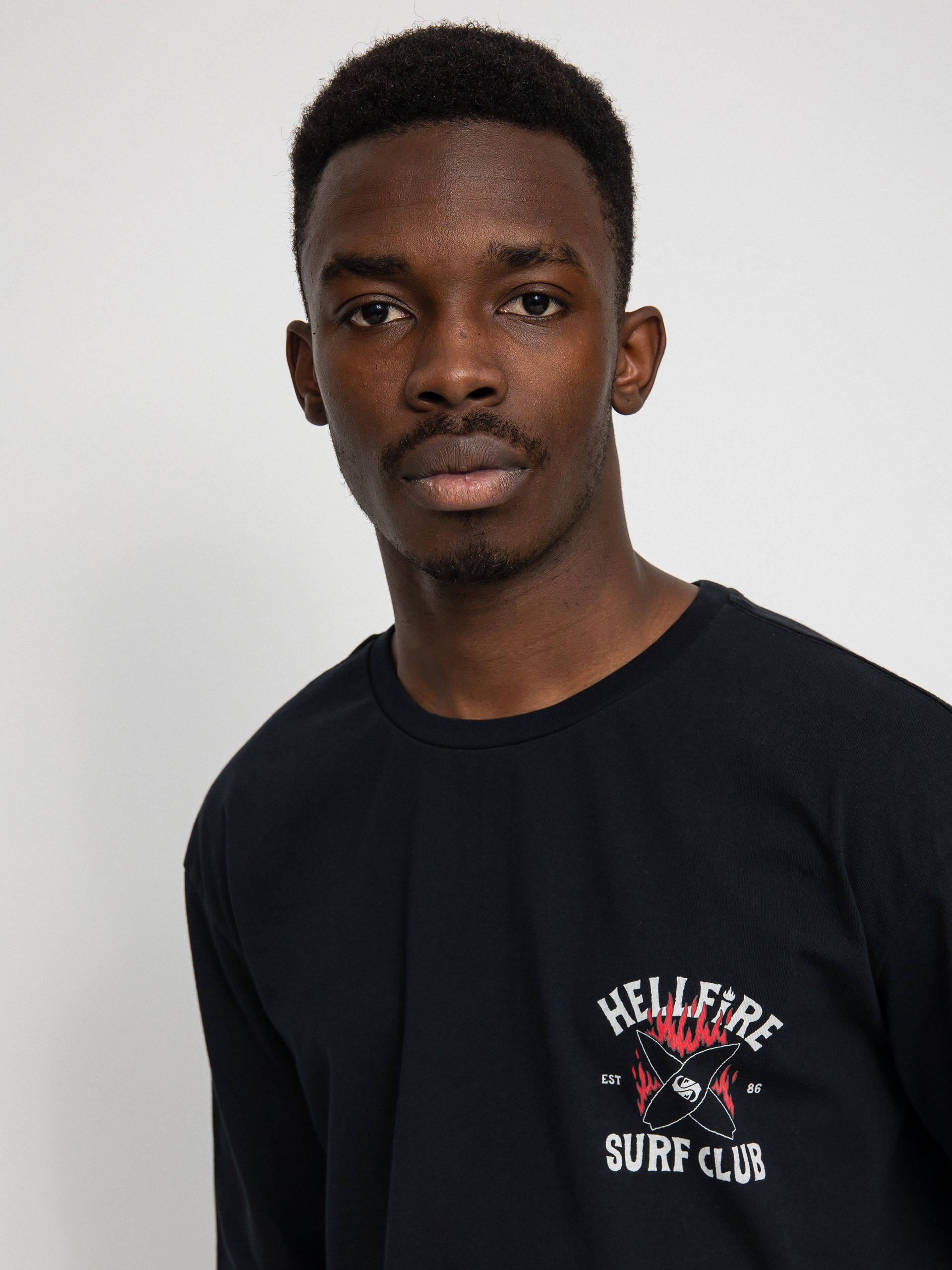 Quiksilver X Stranger Things Hell Fire Surf Club Longsleeve (black)