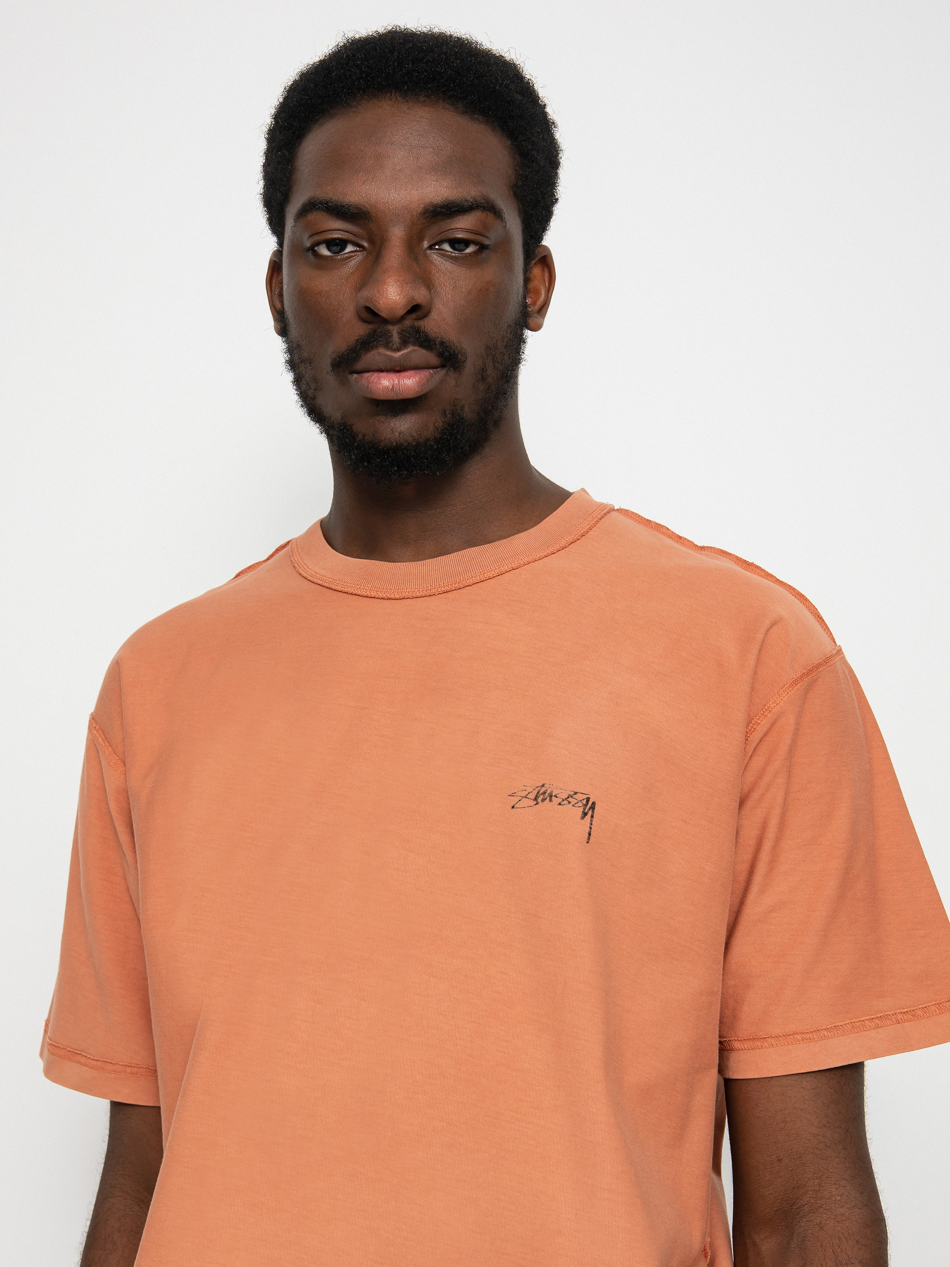 Stussy Pig. Dyed Inside Out Crew T-Shirt - Orange (rust)