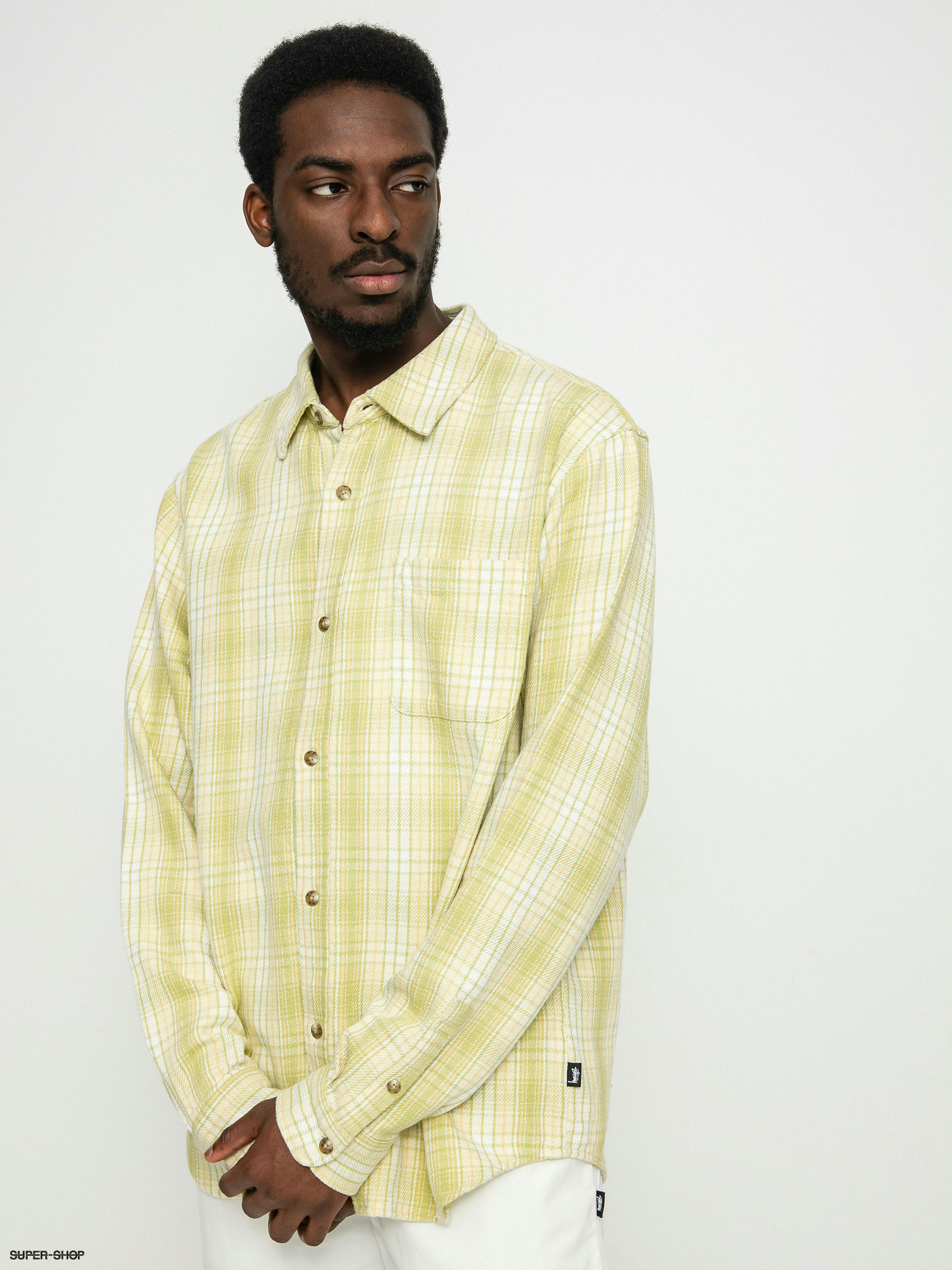 Stussy Beach Plaid Shirt (lime)