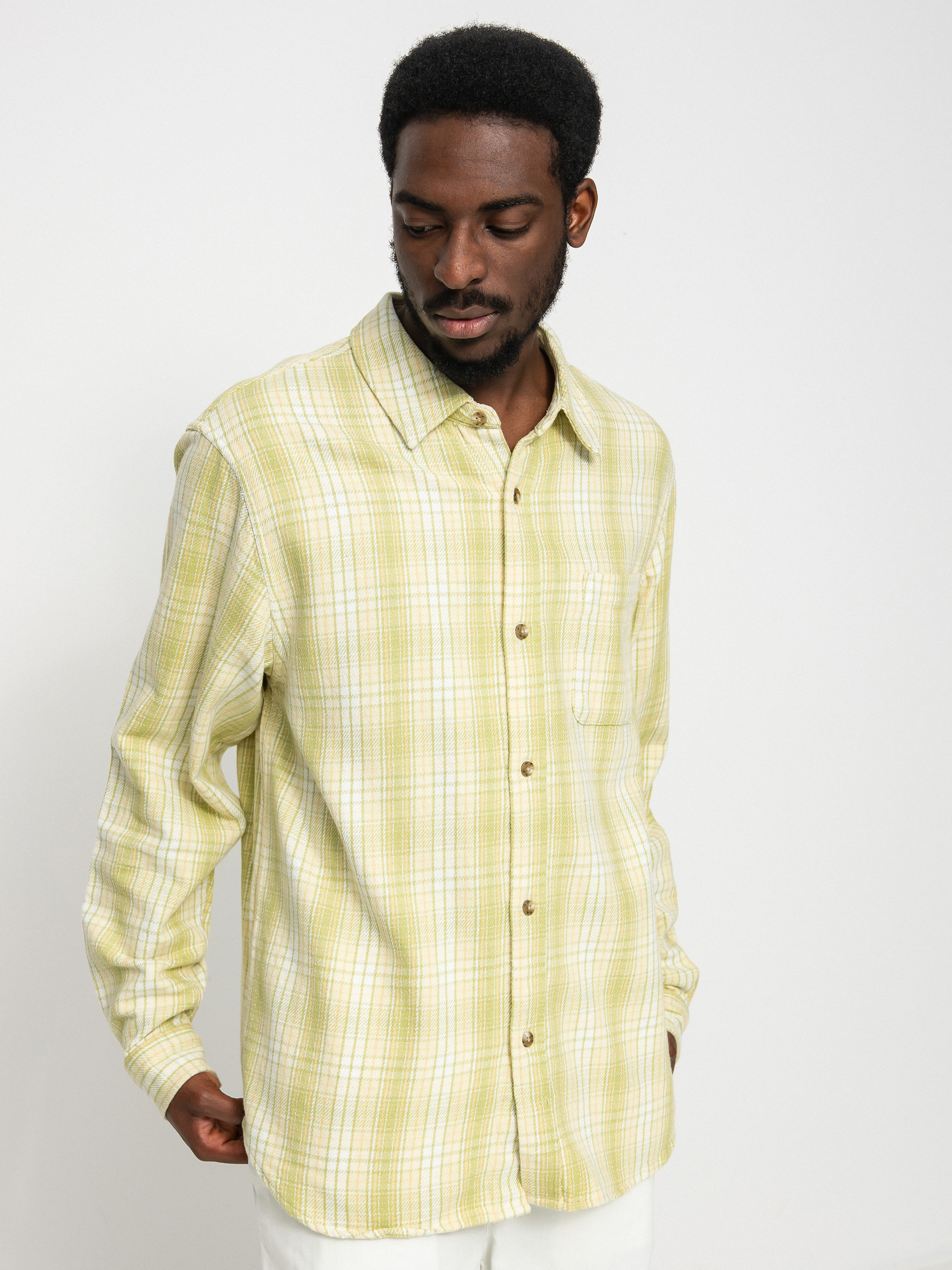 Stussy Beach Plaid Shirt (lime)