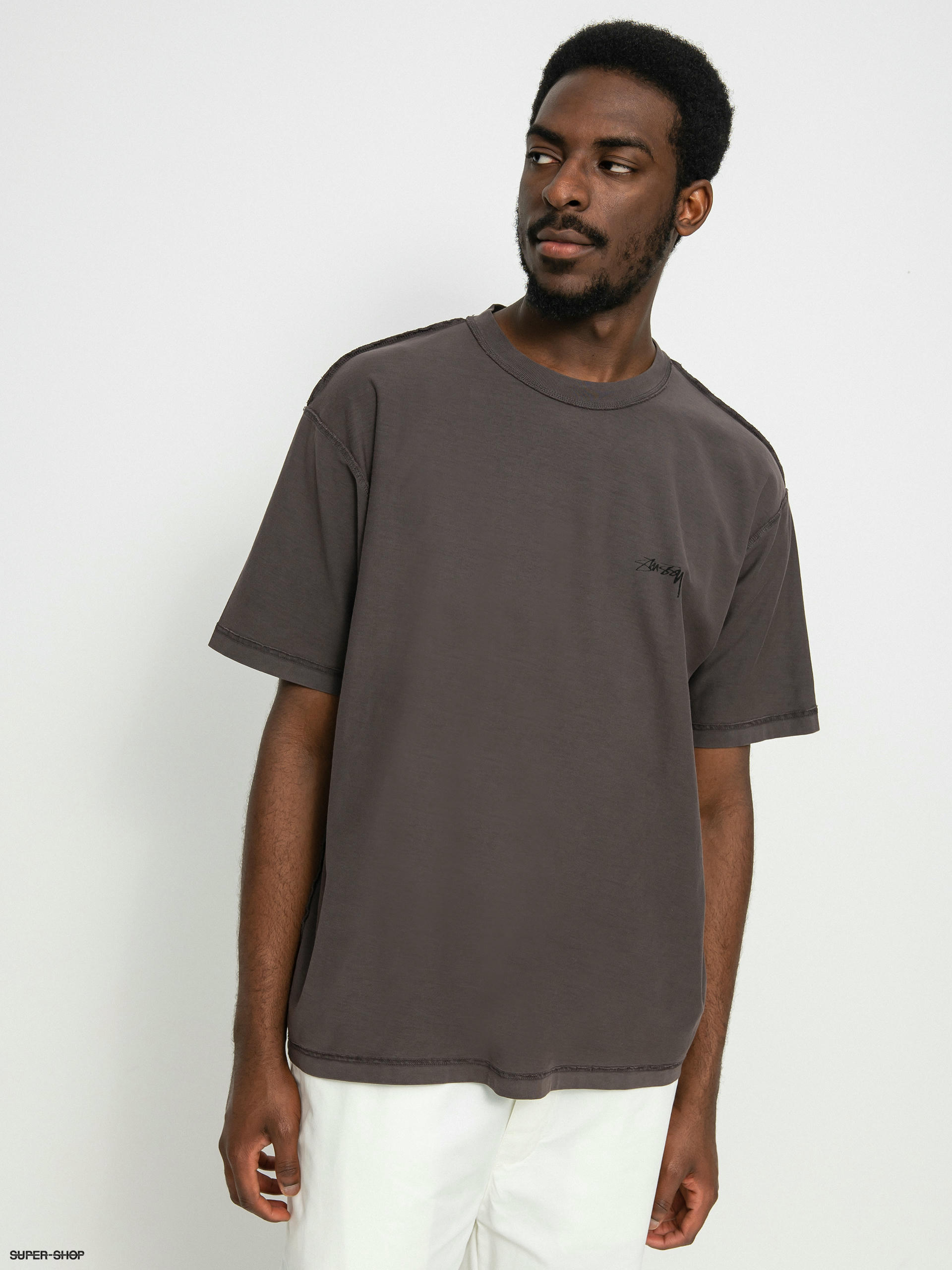 Stussy Pig. Dyed Inside Out Crew T-shirt (faded black)