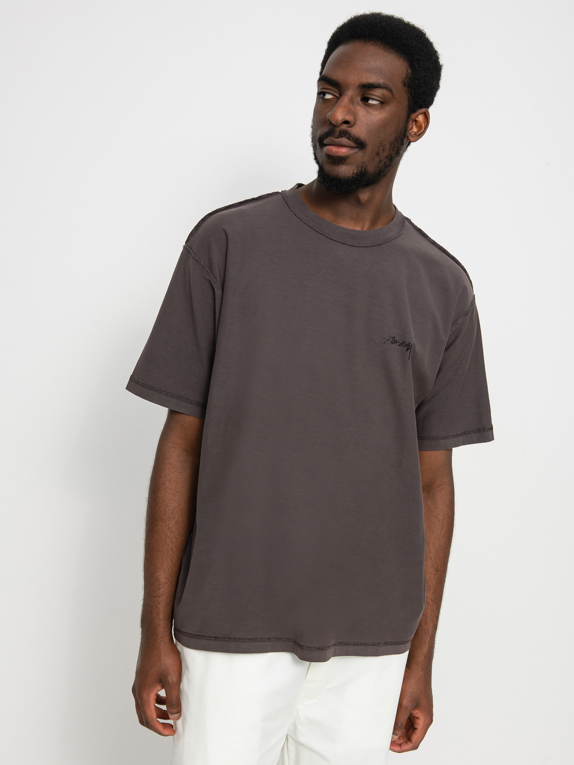 Stussy Pig. Dyed Inside Out Crew T-shirt - black (faded black)