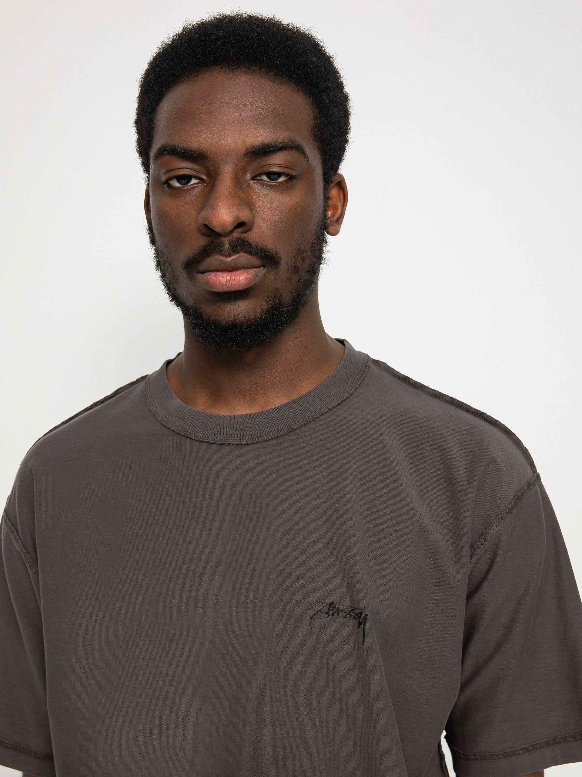 Stussy Pig. Dyed Inside Out Crew T-shirt - black (faded black)