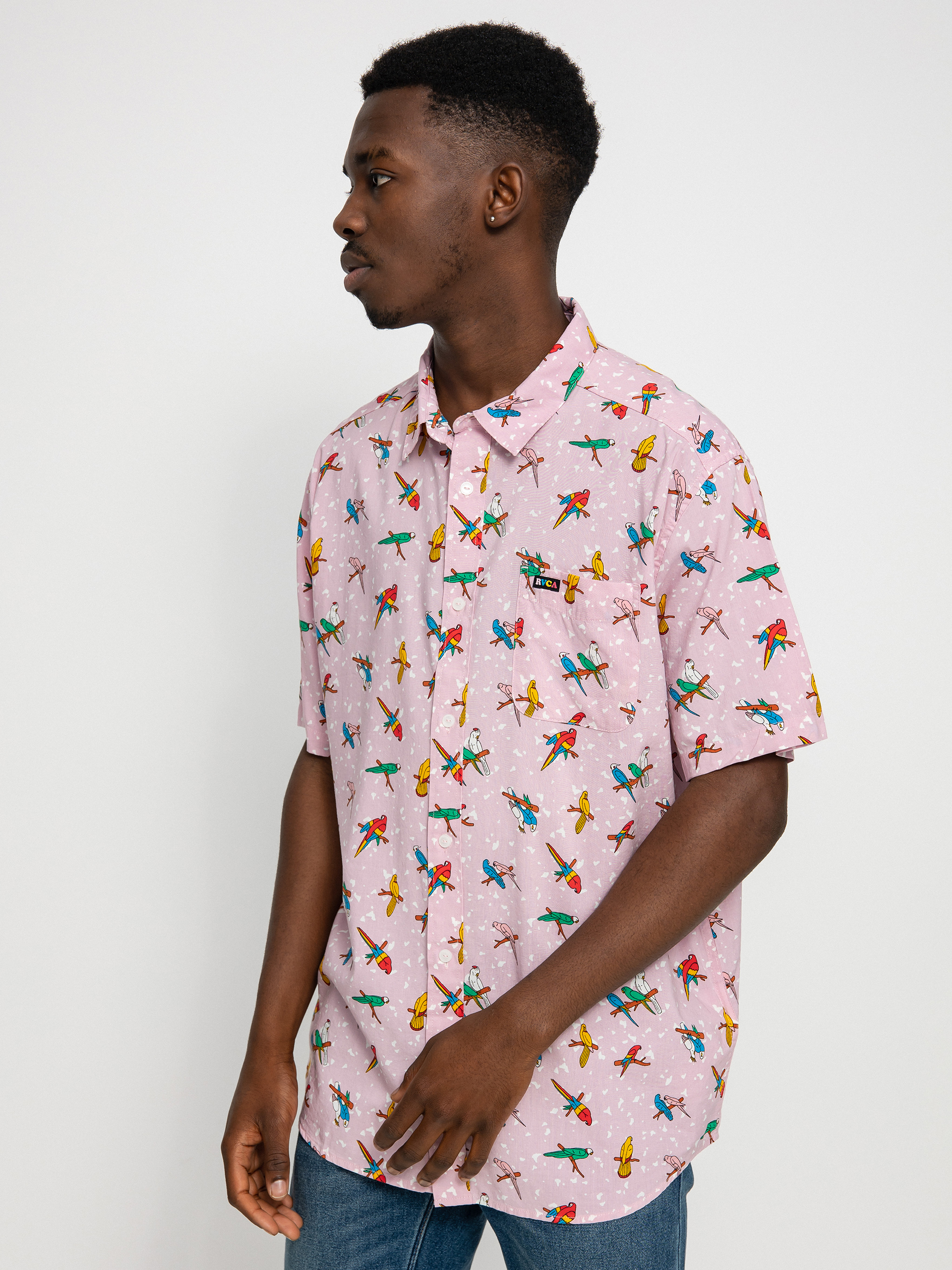 RVCA Lp X Klw Parrots Shirt (pink)