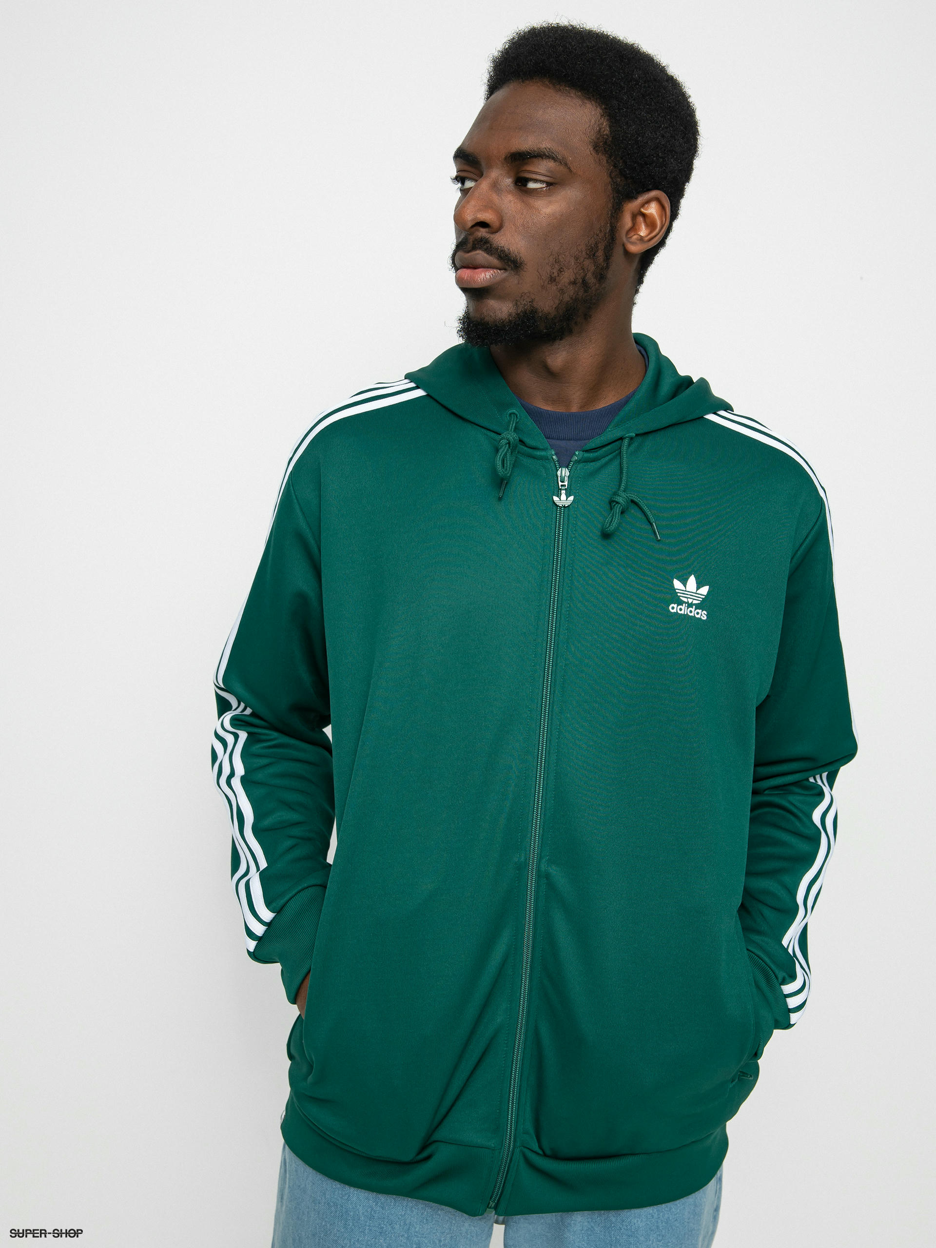 Adidas trefoil outlet hoodie collegiate green