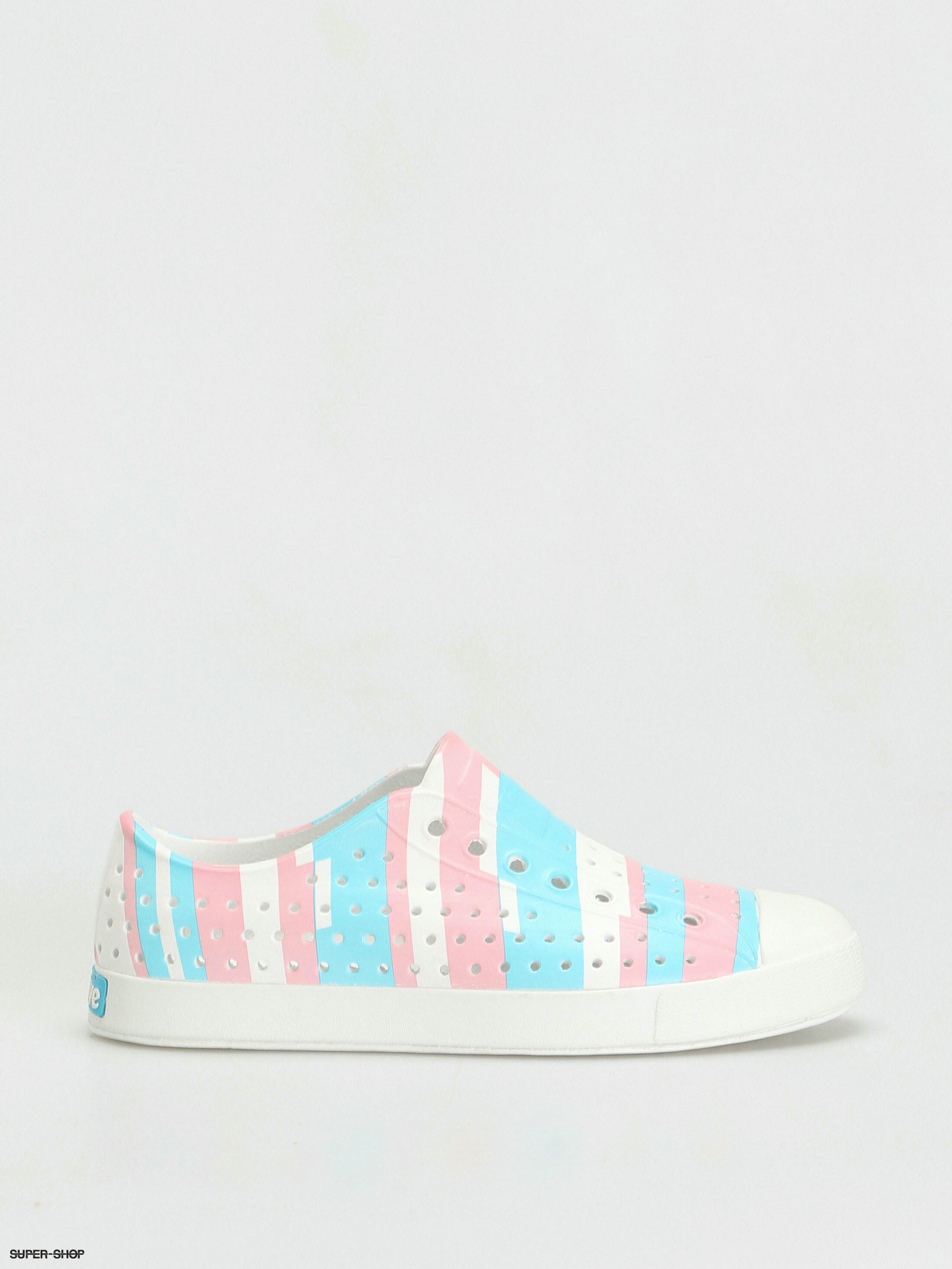 Native Jefferson Print Shoes (shell white/shell white/pastel multi stripe)