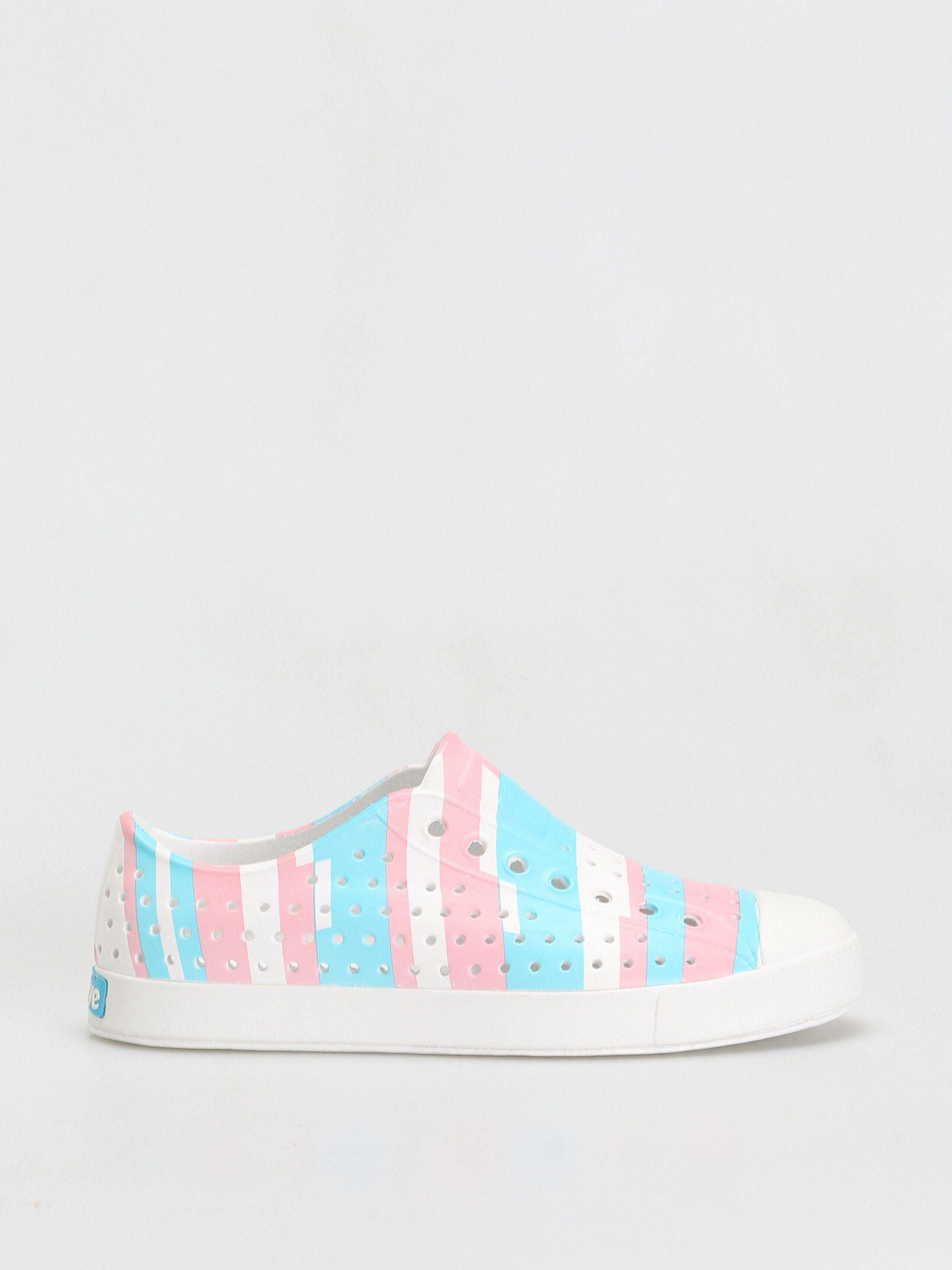 Native Jefferson Print Shoes (shell white/shell white/pastel multi stripe)