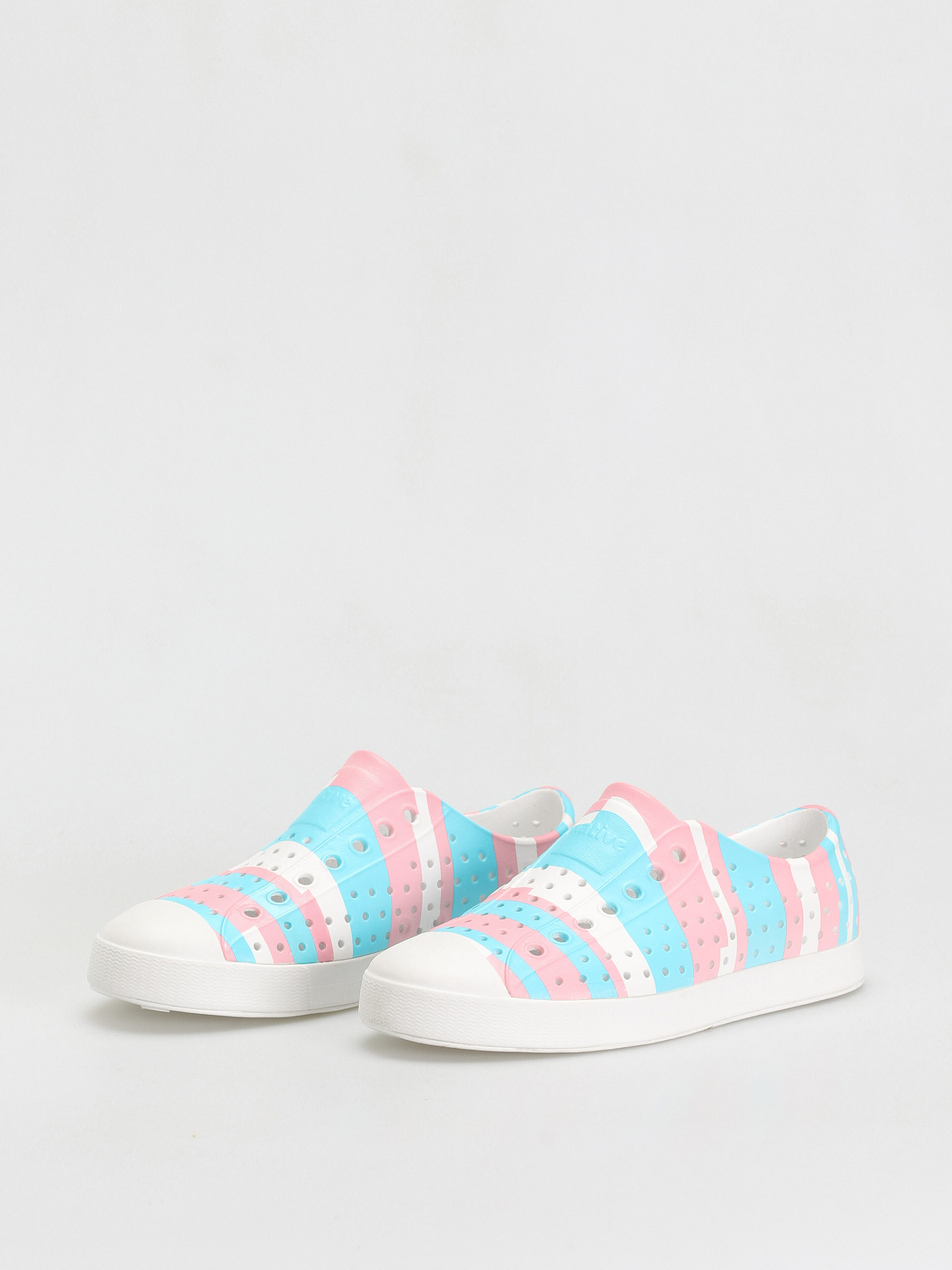Native Jefferson Print Shoes (shell white/shell white/pastel multi stripe)