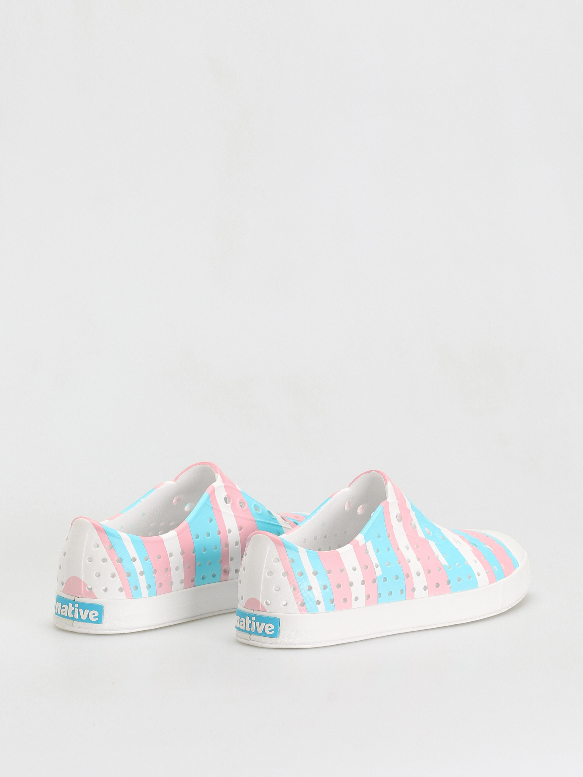 Native Jefferson Print Shoes (shell white/shell white/pastel multi stripe)