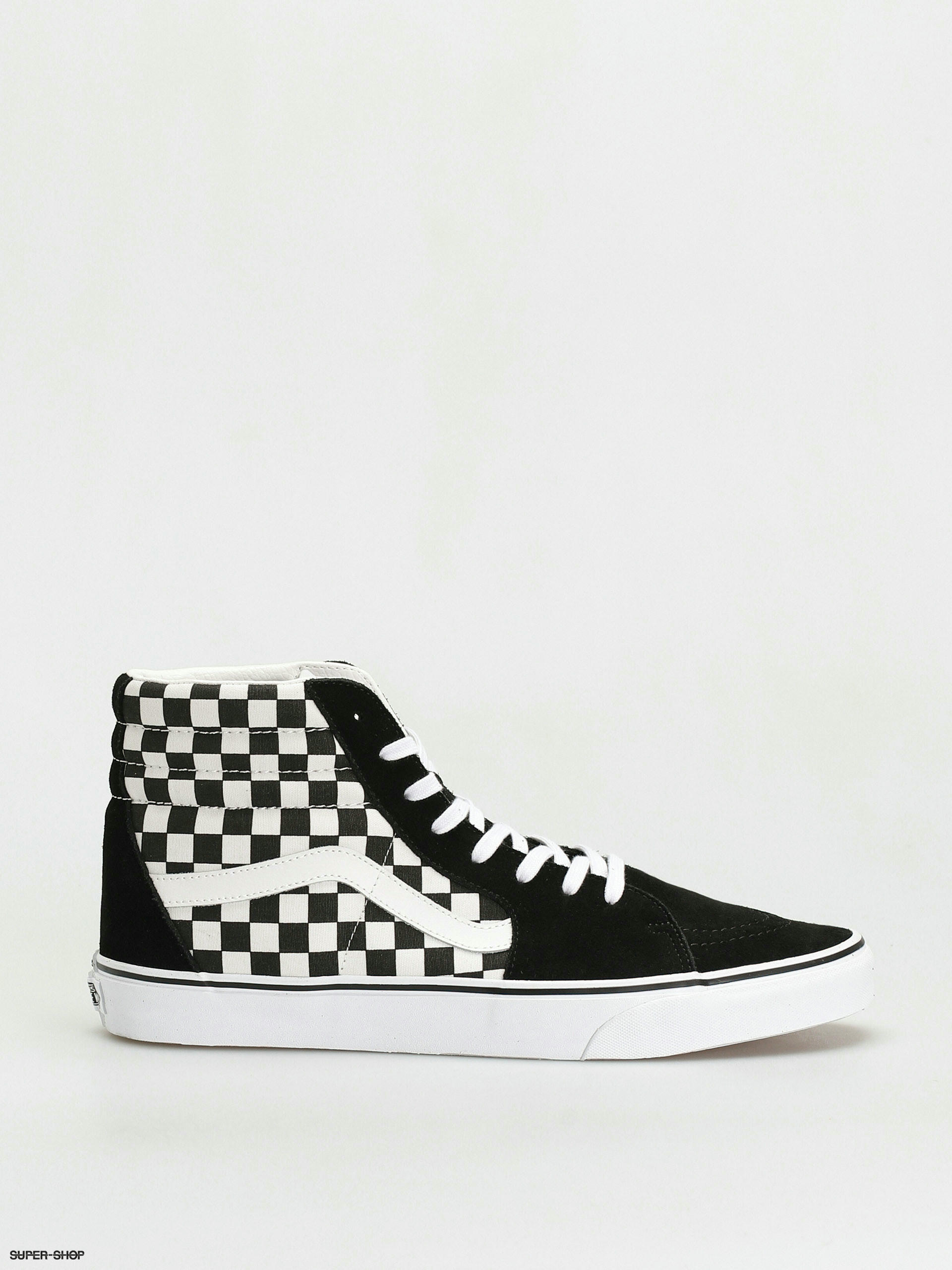 black white vans checkered