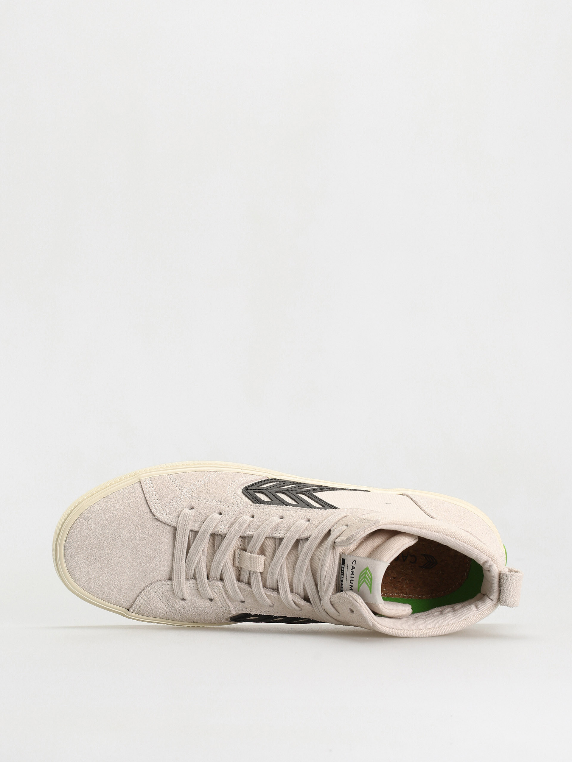 Cariuma Catiba High Pro Shoes (vintage white suede and canvas black logo)