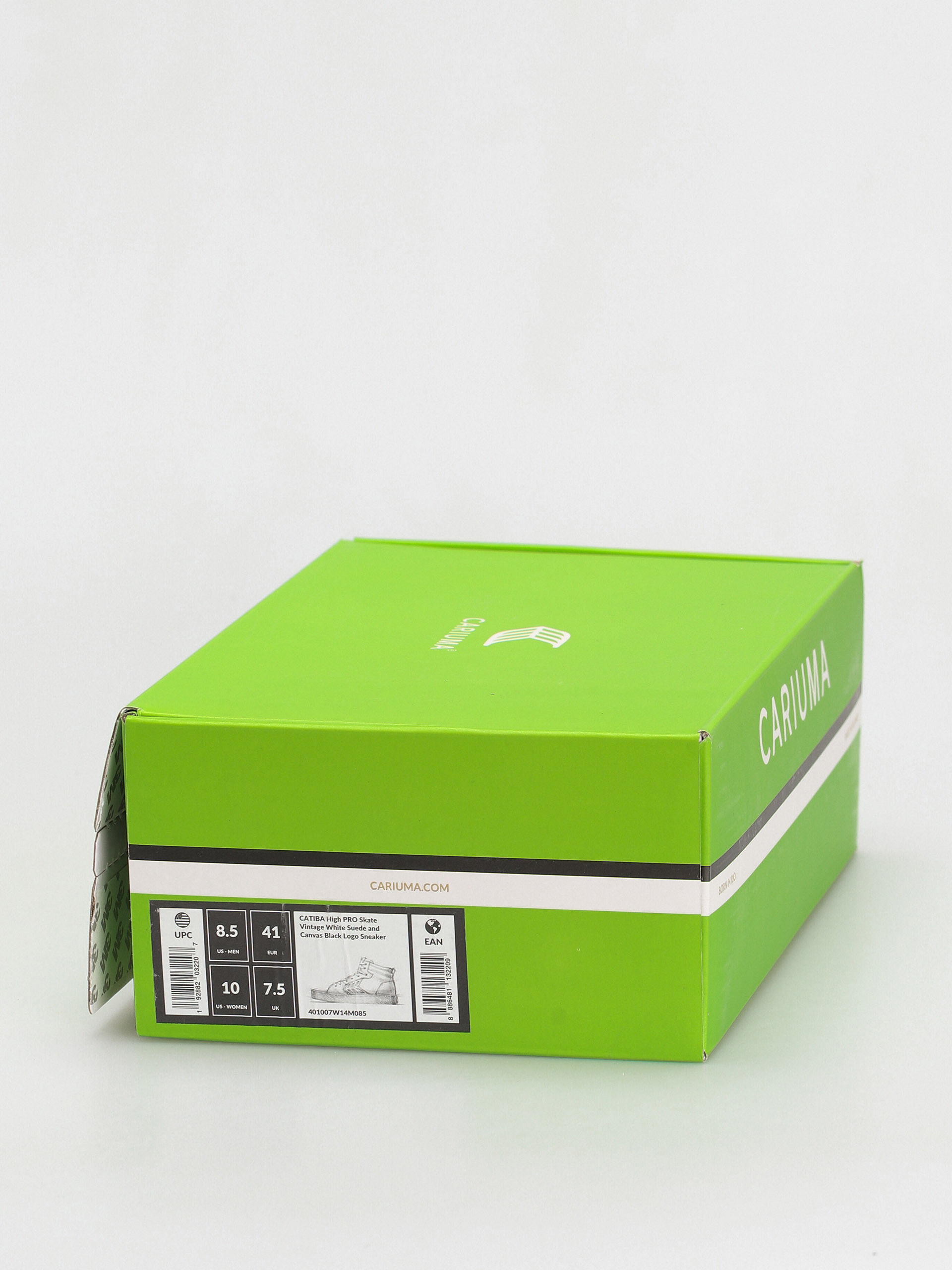 Cariuma Catiba High Pro Shoes (vintage white suede and canvas black logo)