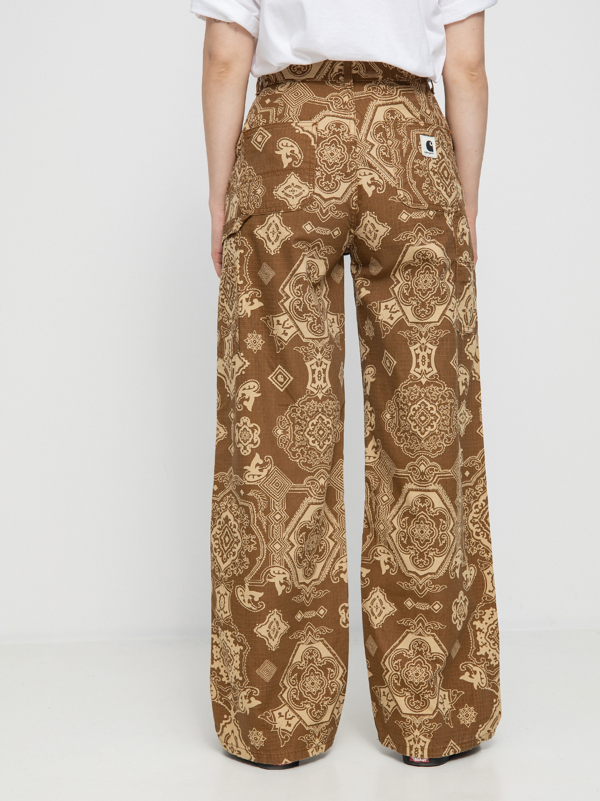 brown print pants